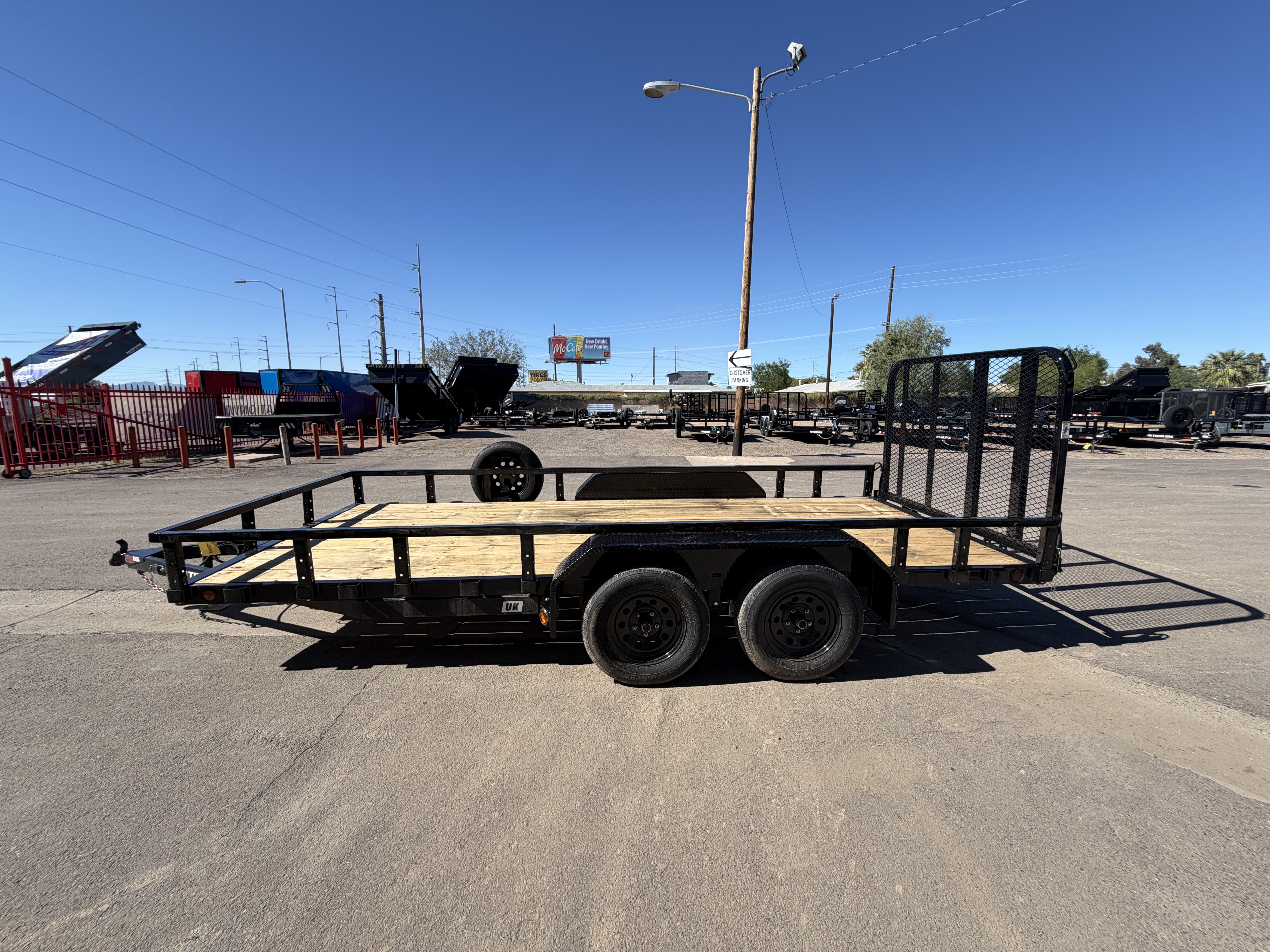 PJ Trailers 16x77 Tandem Axle, 7K GVWR, Channel Utility w/ Square Tube Siderails