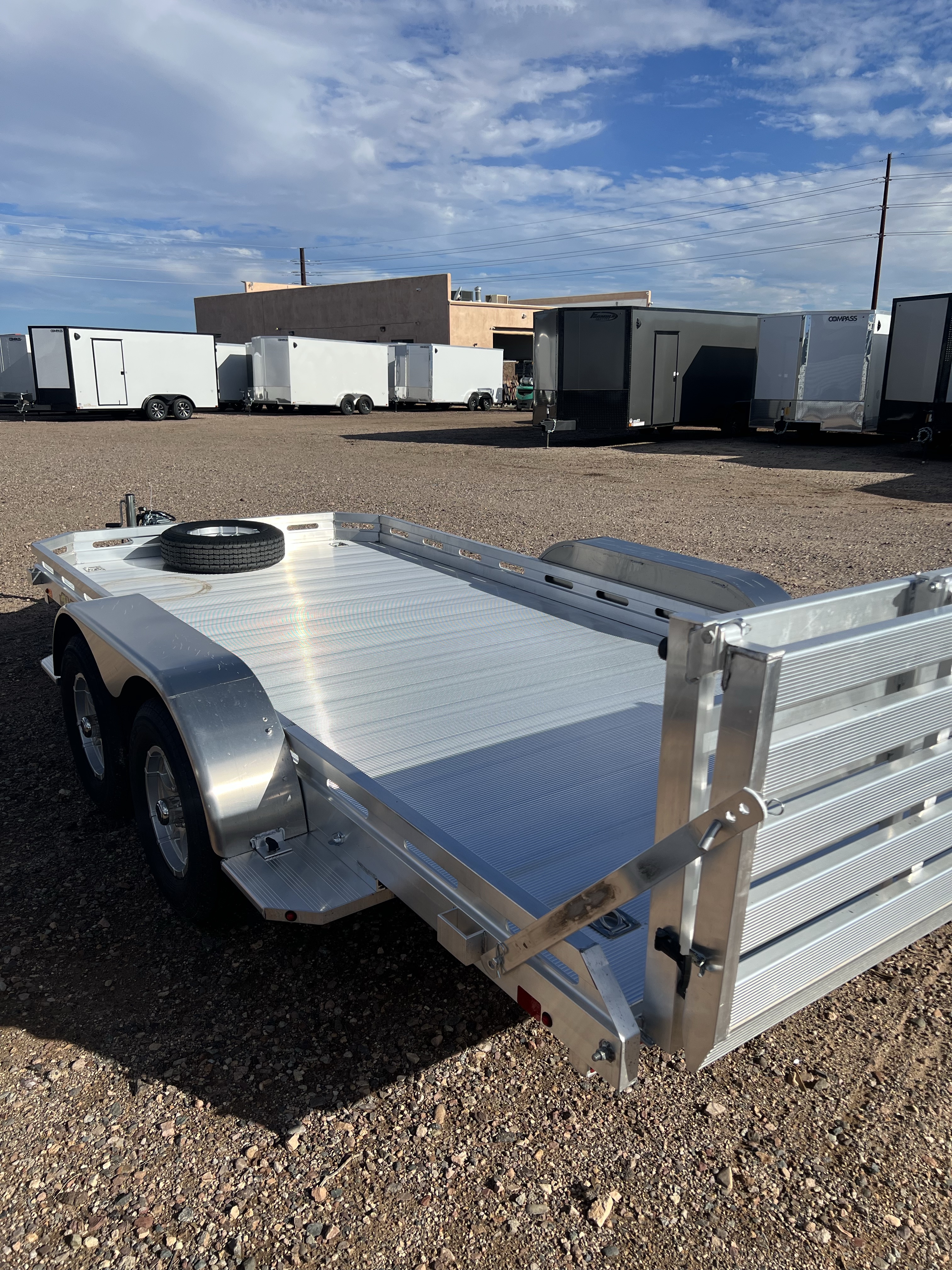 Aluma 14x78 All Aluminum, 7K GVWR, Tandem Axle, w/ Bi-Fold Tailgate (7814TA-EL-BT-RTD)