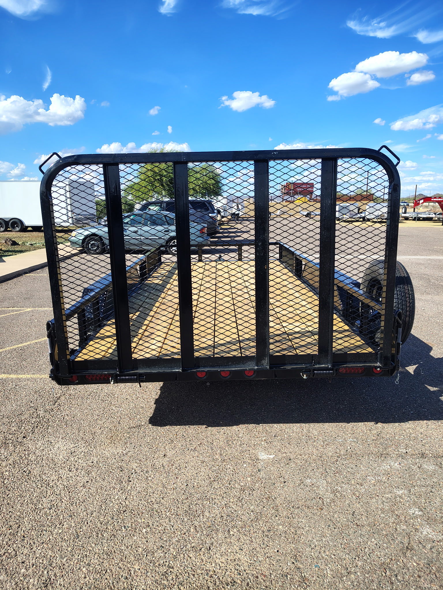 PJ Trailers 16x83 Tandem Axle, 7K GVWR, Channel Utility w/ Square Tube Siderails, ATV Ramps