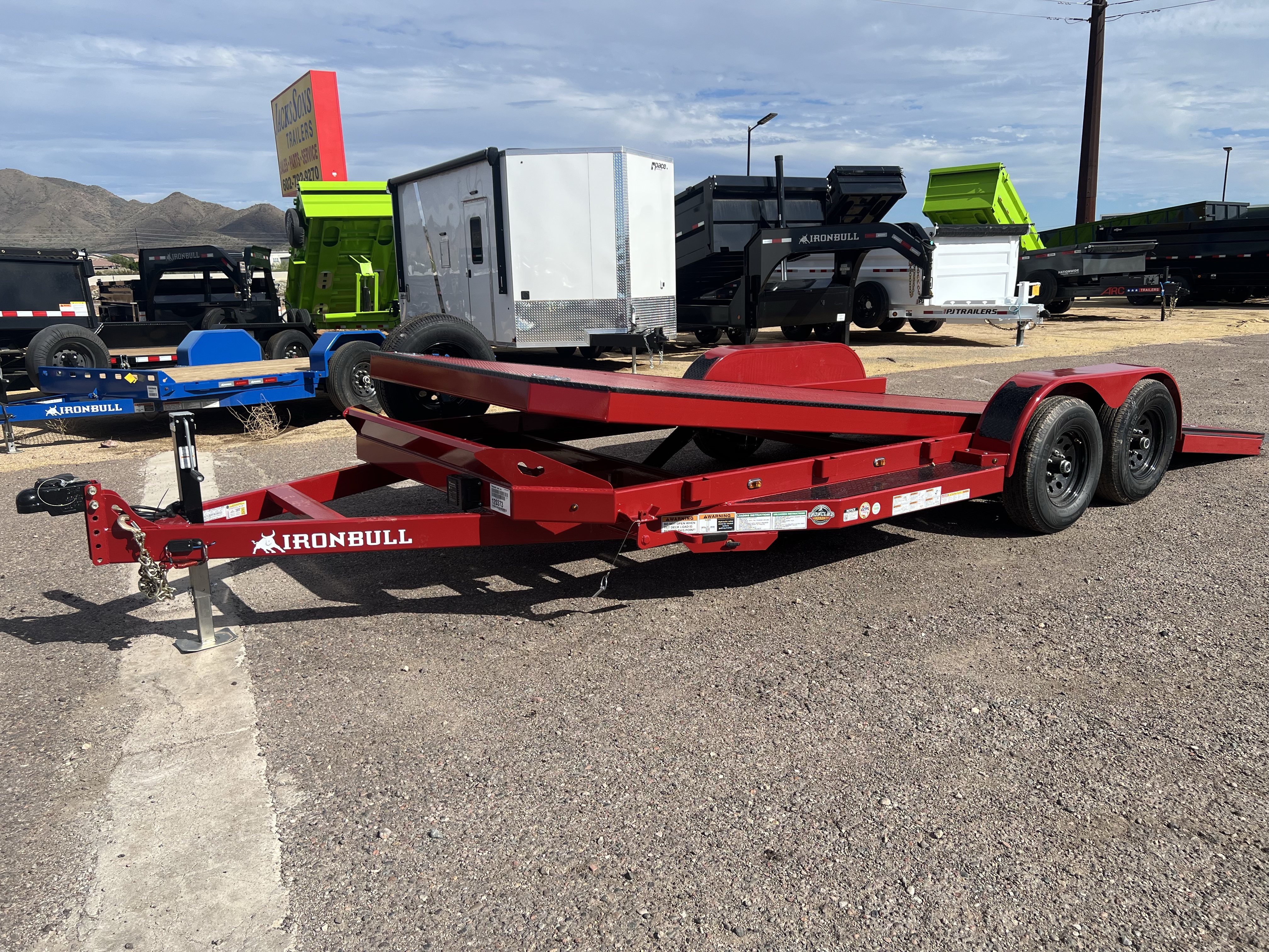 Norstar 20x83 IronBull Tandem Axle Car Hauler Tilt, 10K GVWR, Steel Deck