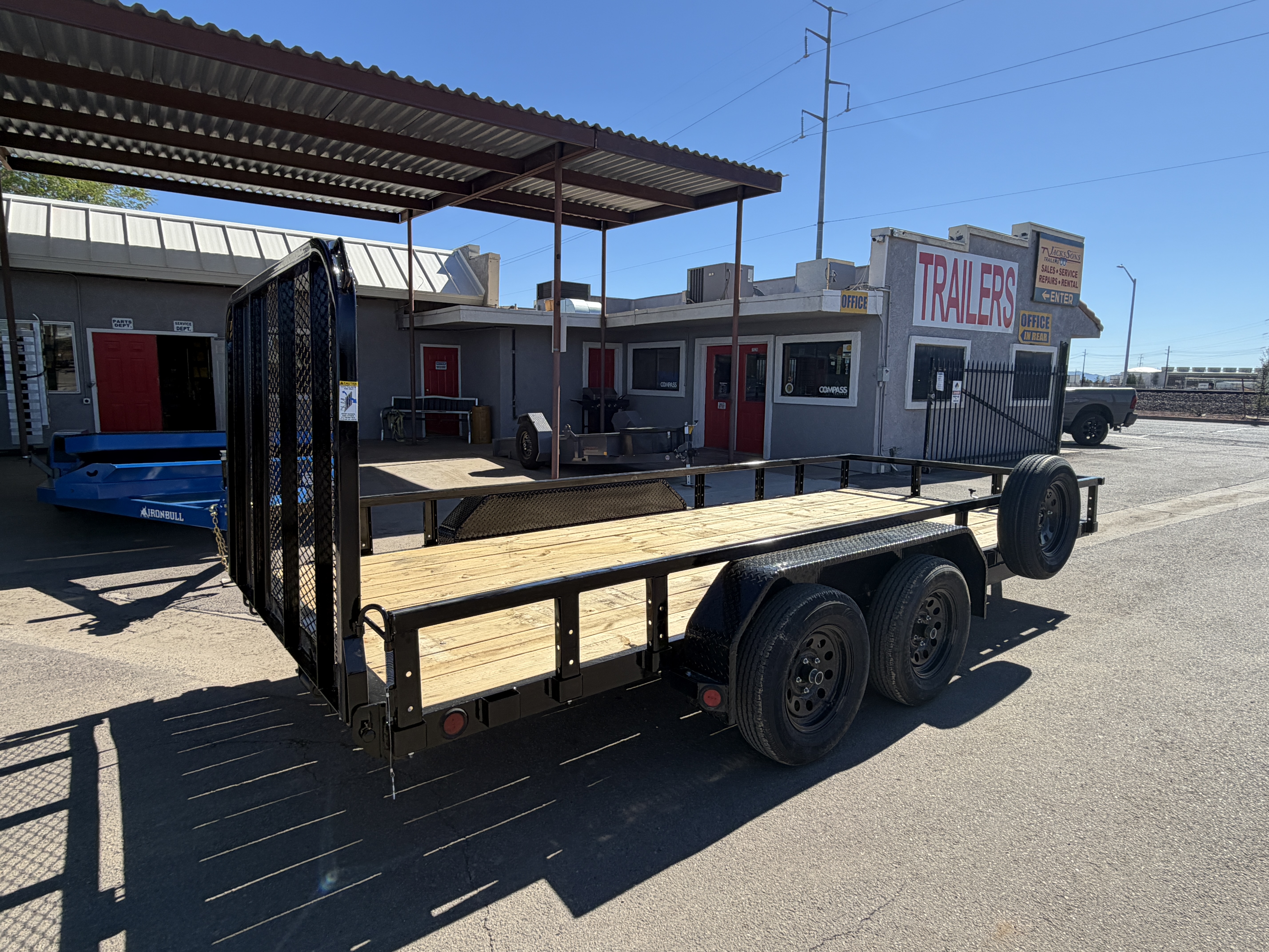 PJ Trailers 16x77 Tandem Axle, 7K GVWR, Channel Utility w/ Square Tube Siderails