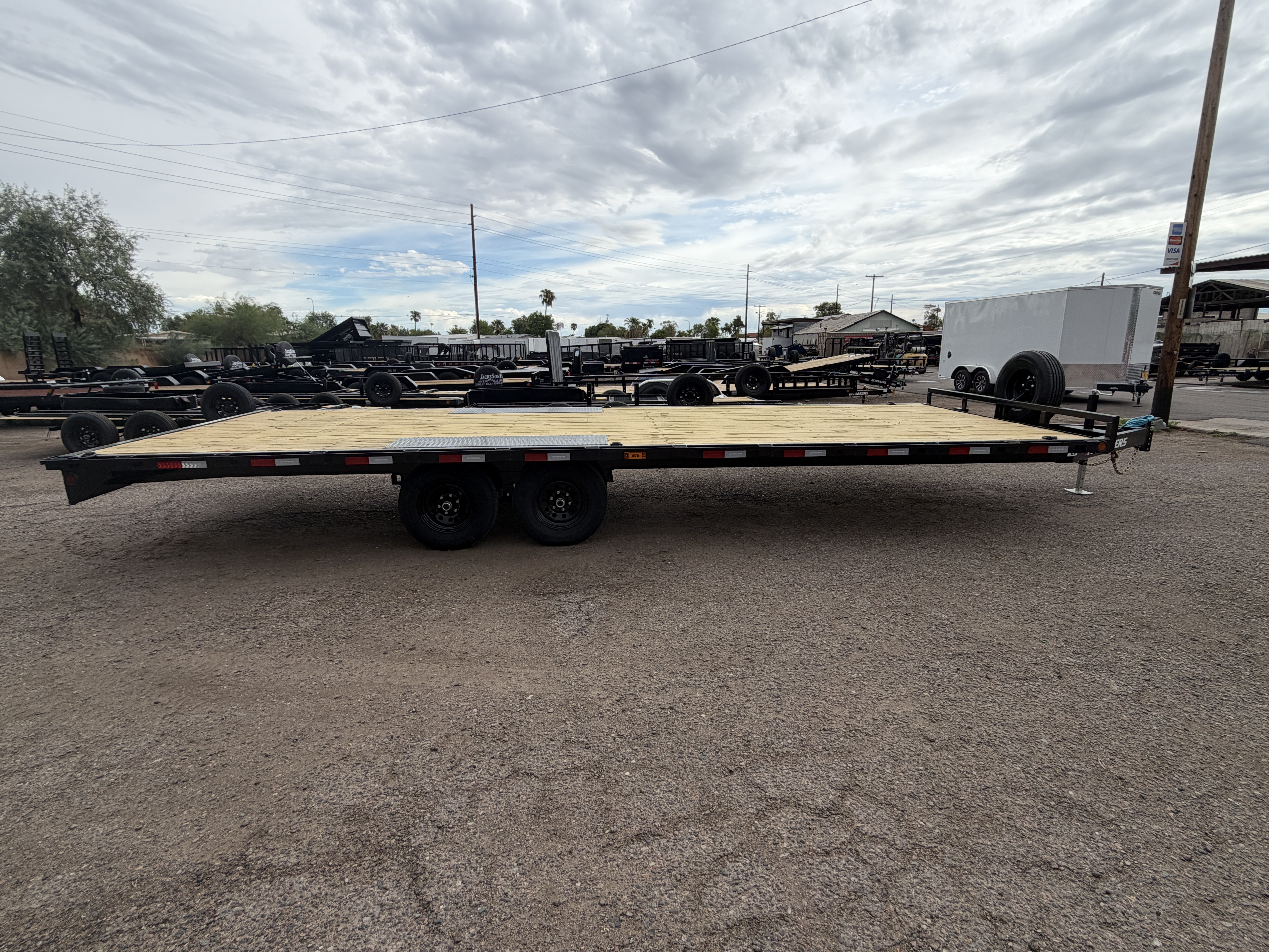 PJ Trailers 24x102 Tandem Axle Deckover, 10K GVWR, Slide In Ramps