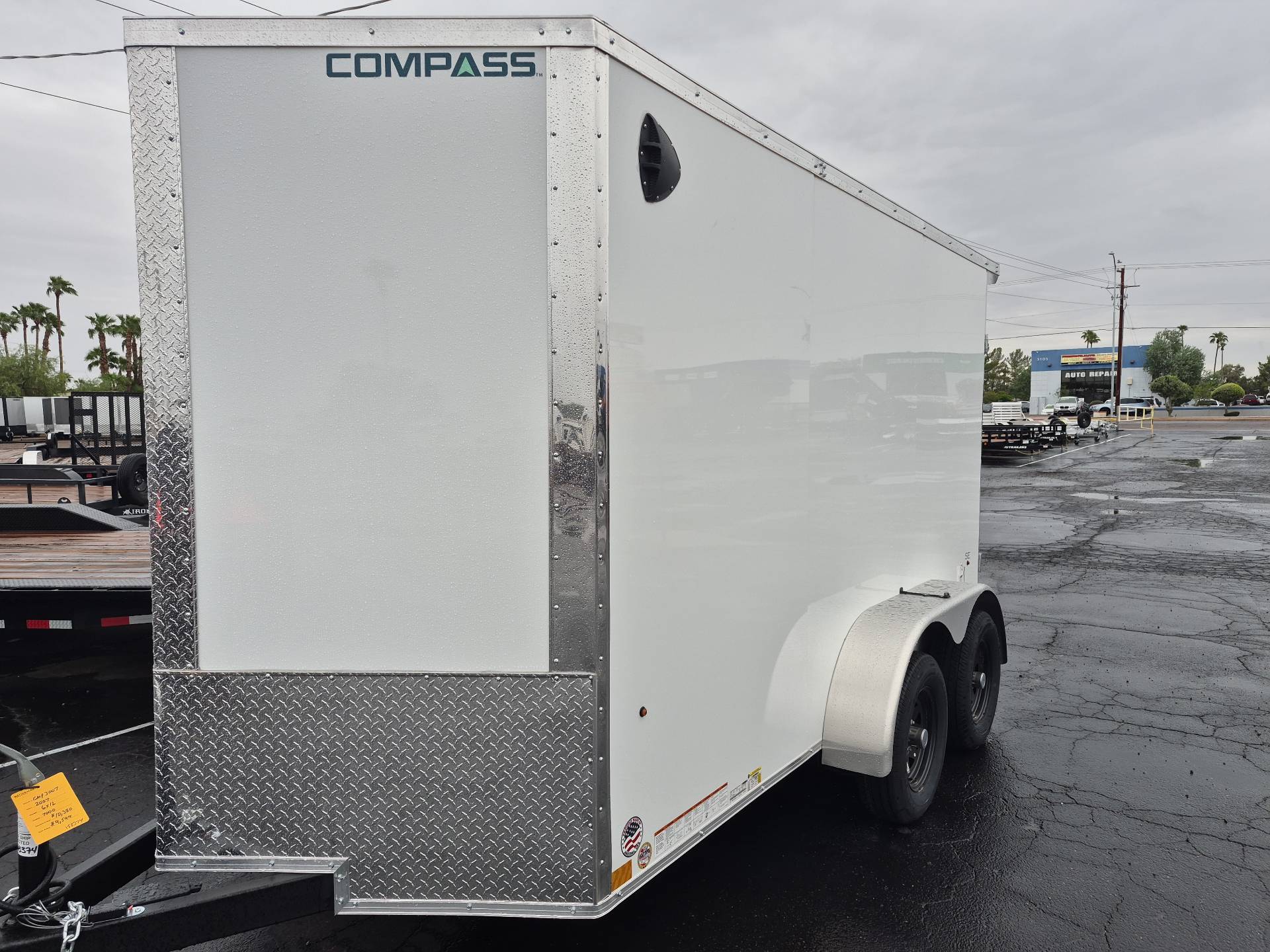 Compass 12x6 Jasper SE Flat Top Sloped V -Nose, 7K GVWR, Rear Double Doors