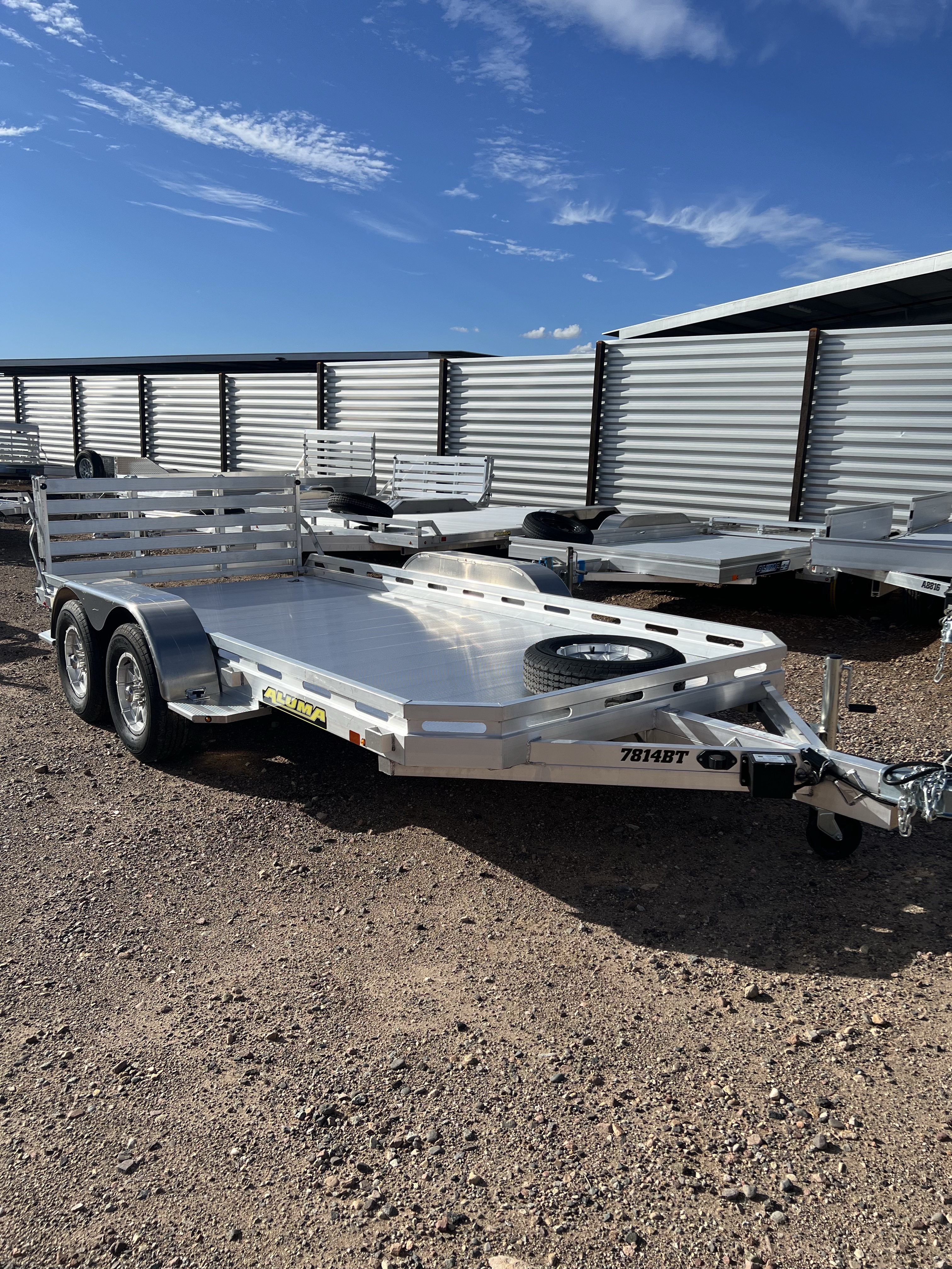 Aluma 14x78 All Aluminum, 7K GVWR, Tandem Axle, w/ Bi-Fold Tailgate (7814TA-EL-BT-RTD)