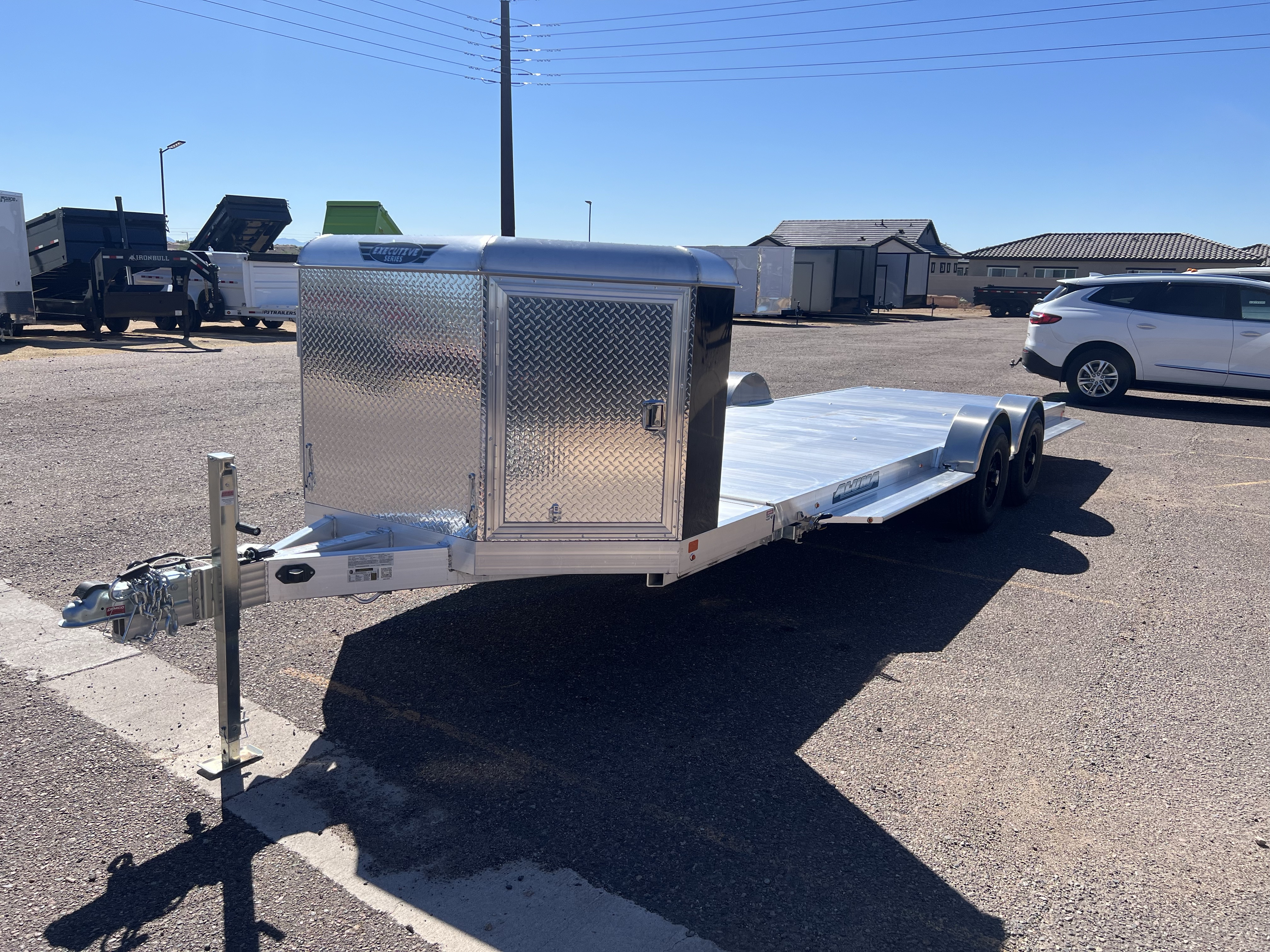 Aluma 20x82 All Aluminum, 10K GVWR, Tandem Axle, XL Low Profile Tilt w/ Cargo Box (8220H-XL-TILT-TA-EL-RTD)
