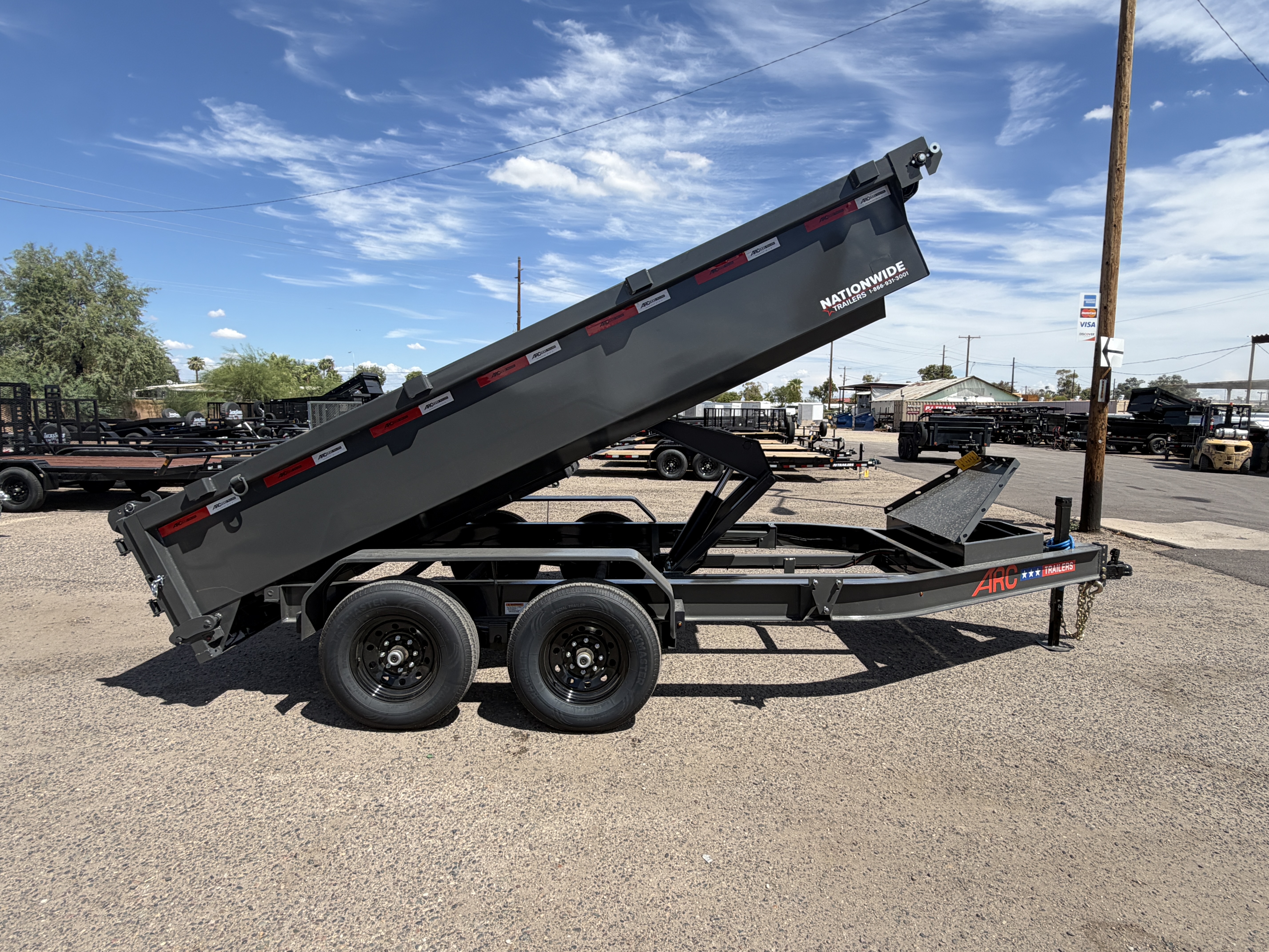 ARC Trailers 14'x83" Bumper Pull Scissor Lift Dump Trailer w/ 24" Sides (BDZ)