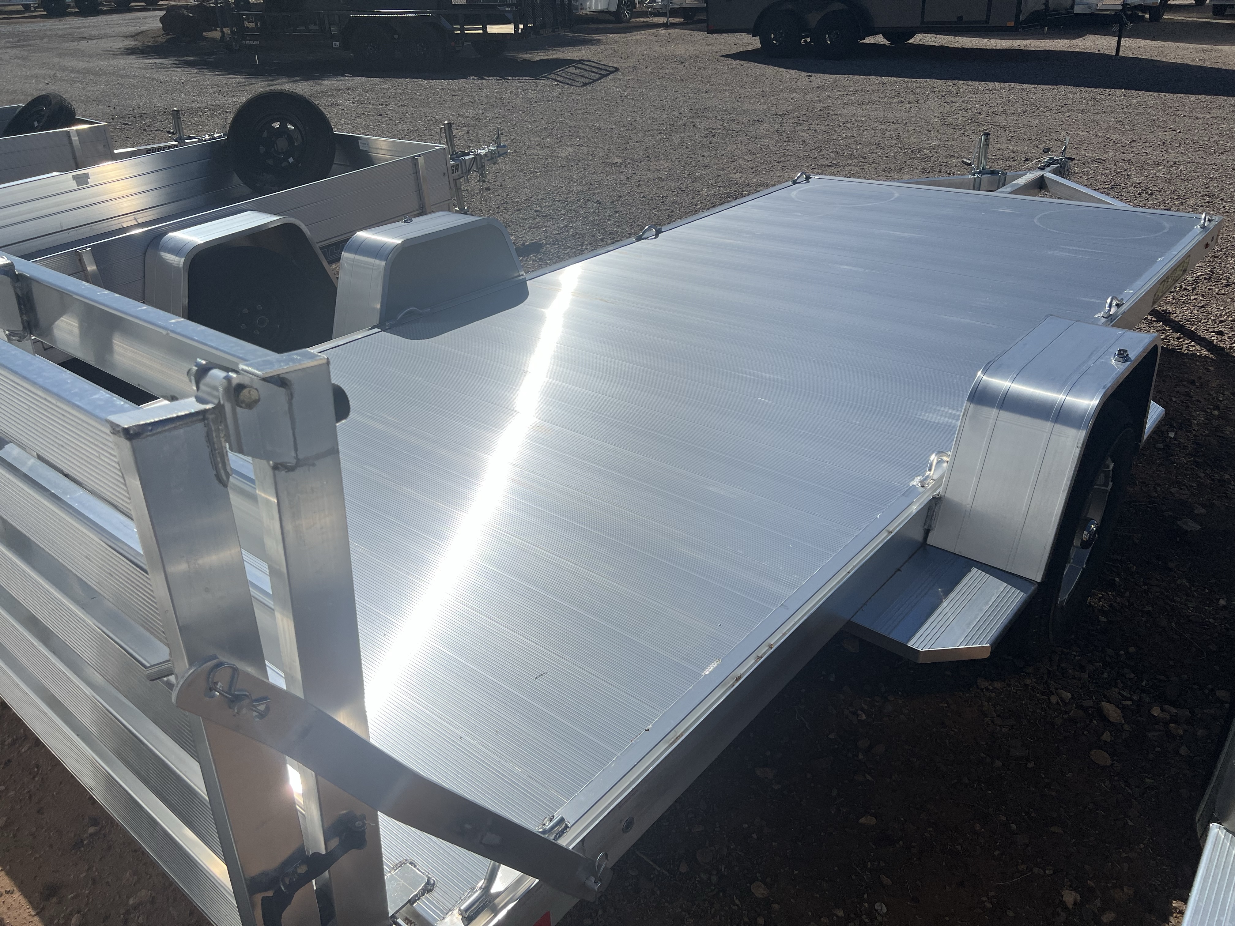 Aluma 14x81 All Aluminum, 3K GVWR, Single Axle, W/ Bi-Fold Tailgate (8114S-BT-SS)