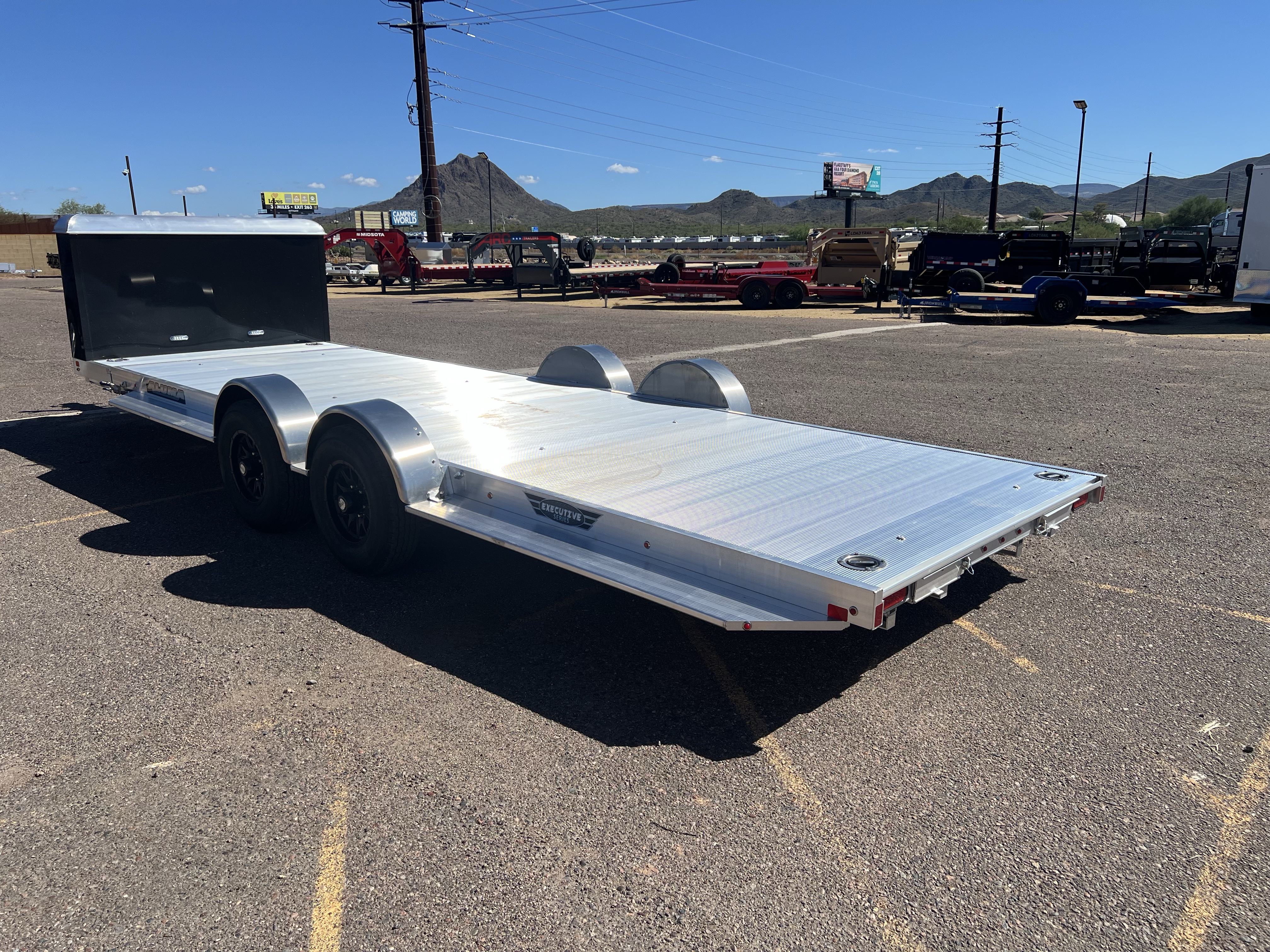 Aluma 20x82 All Aluminum, 10K GVWR, Tandem Axle, XL Low Profile Tilt w/ Cargo Box (8220H-XL-TILT-TA-EL-RTD)