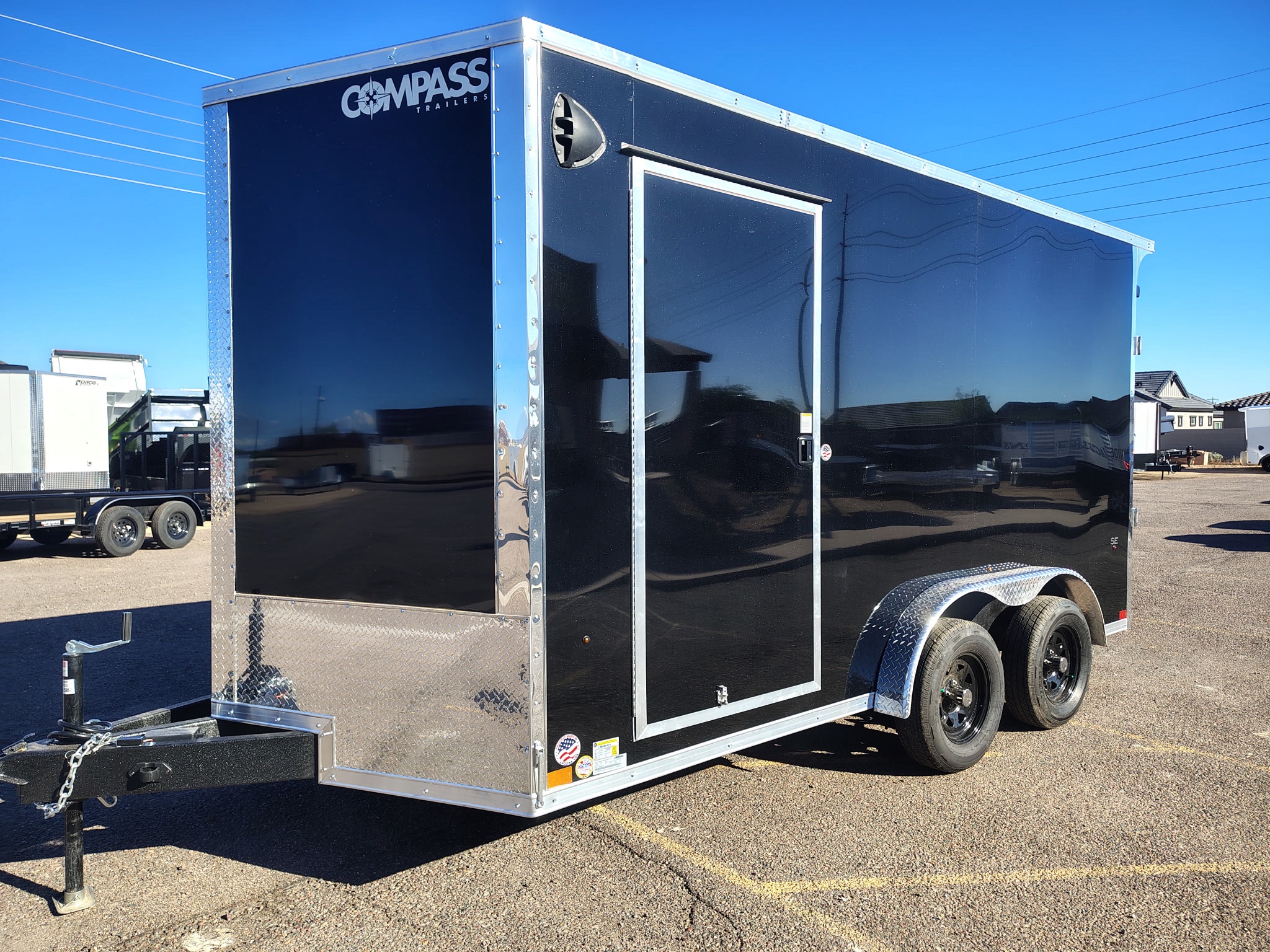Compass 14X7.5 Jasper SE Flat Top Sloped V-Nose, 7K GVWR, Ramp Door