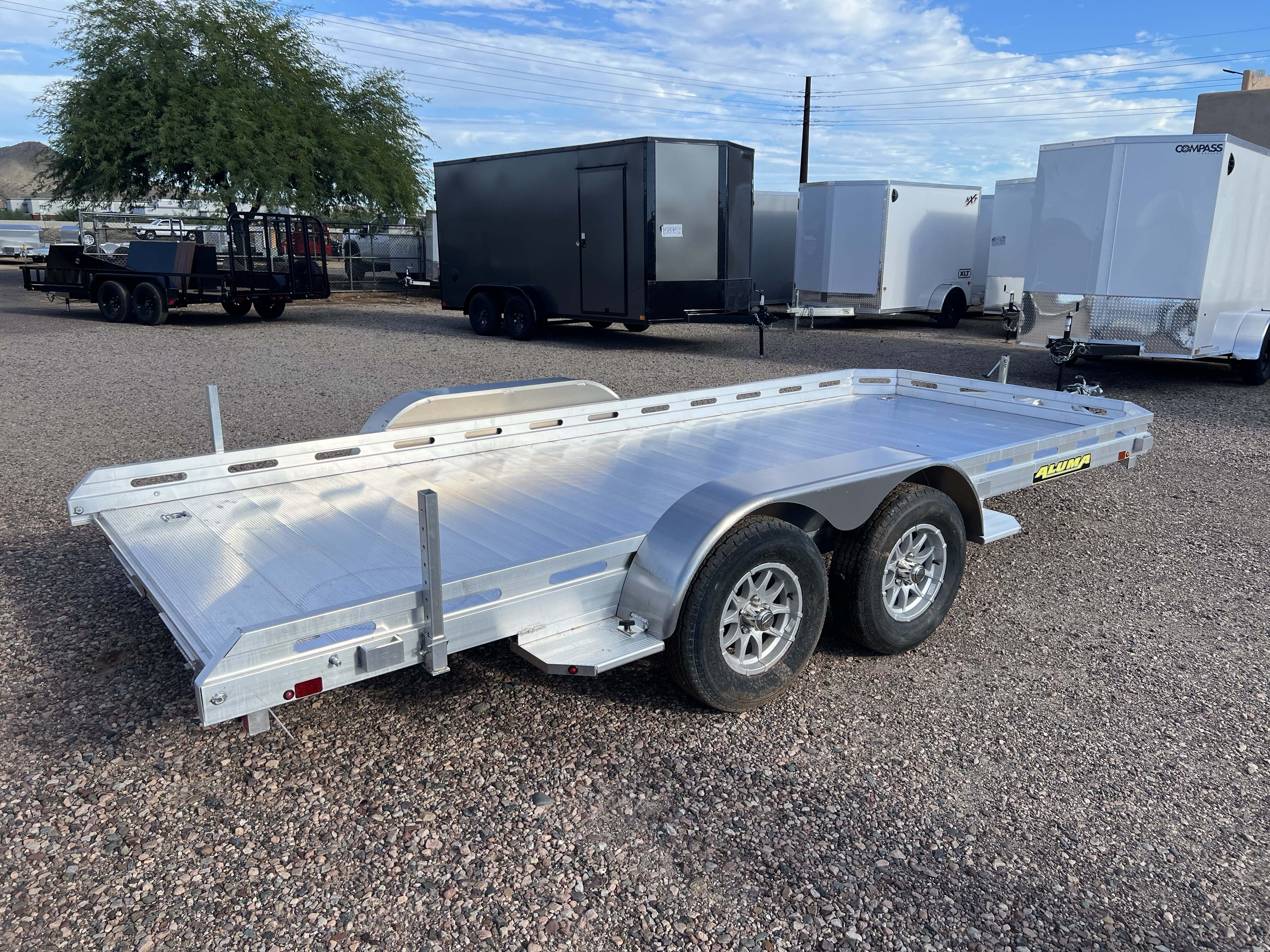 Aluma 16'x77" Aluminum Utility Trailer w/ Slide-In Ramps (7816)