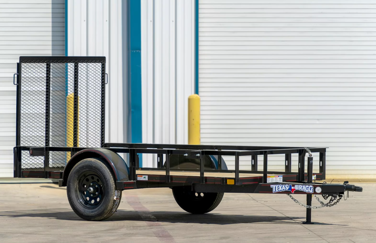 Texas Bragg 10'x60" 5 x 10 ft Pipe-Top Utility Trailer w/ 4' Ramp Gate (5X10P)