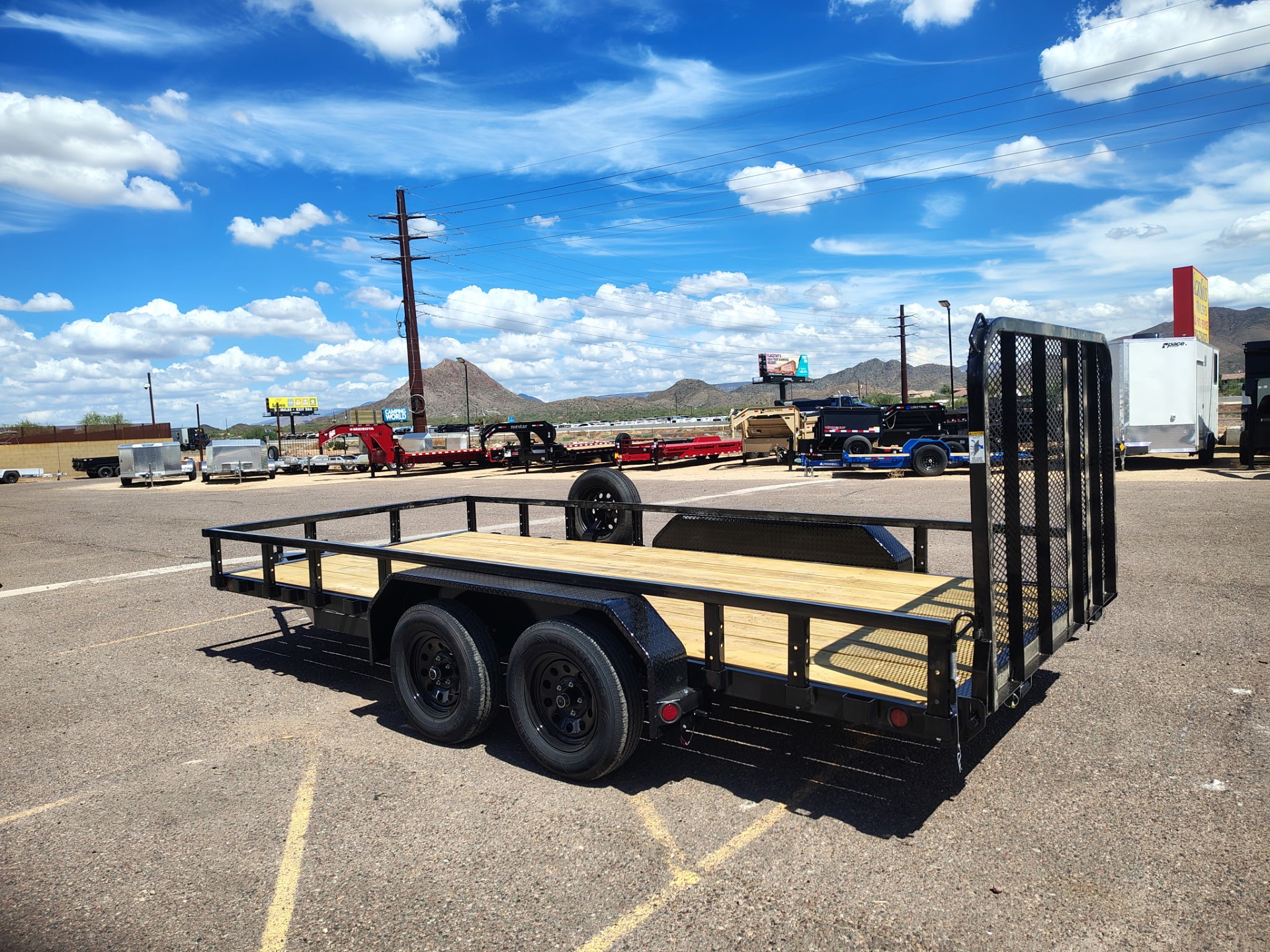 PJ Trailers 16x83 Tandem Axle, 7K GVWR, Channel Utility w/ Square Tube Siderails