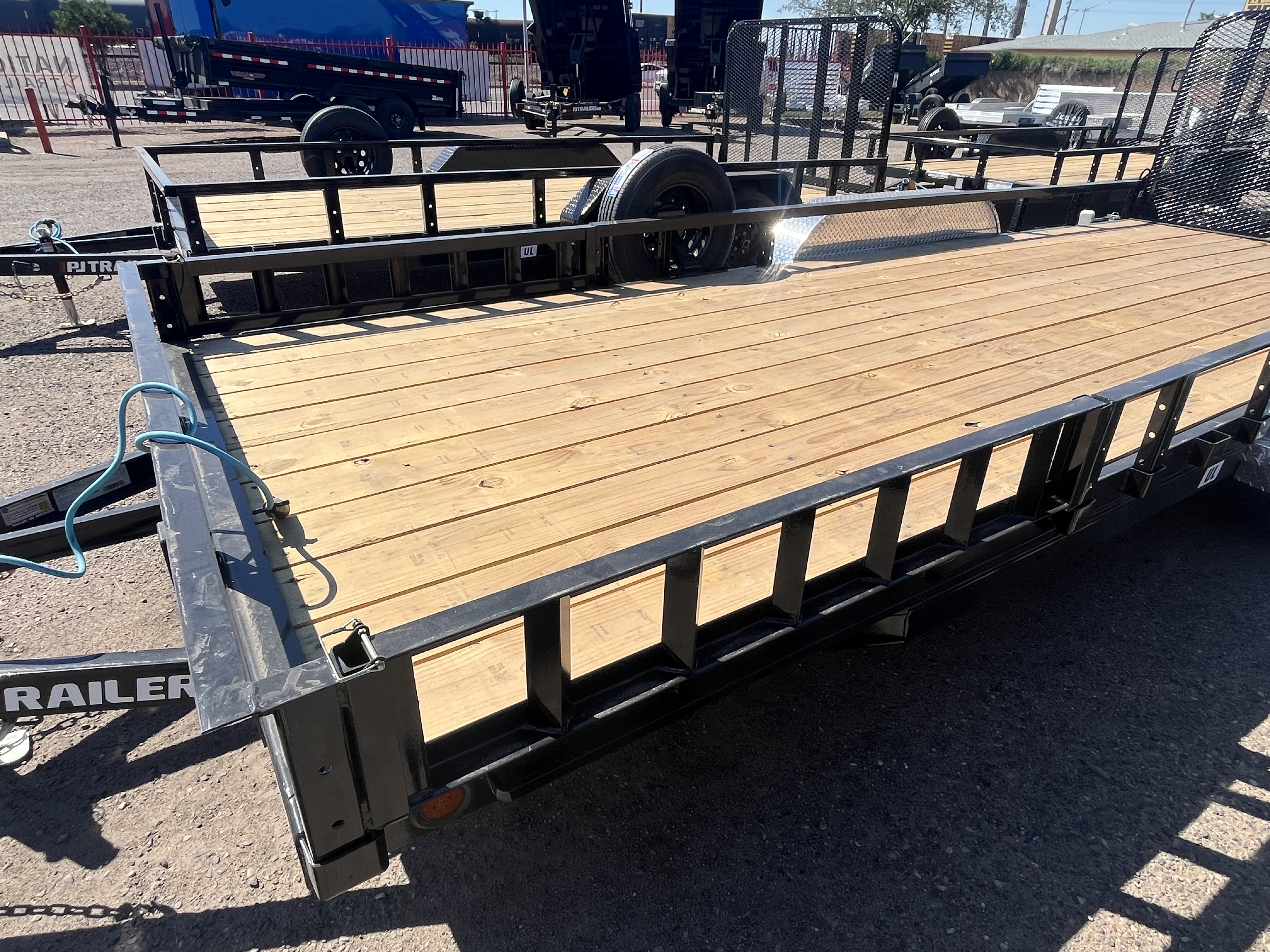 PJ Trailers 20x83 Tandem Axle, 10K GVWR, Channel Utility w/ 4' Fold Up Gate, ATV Ramps