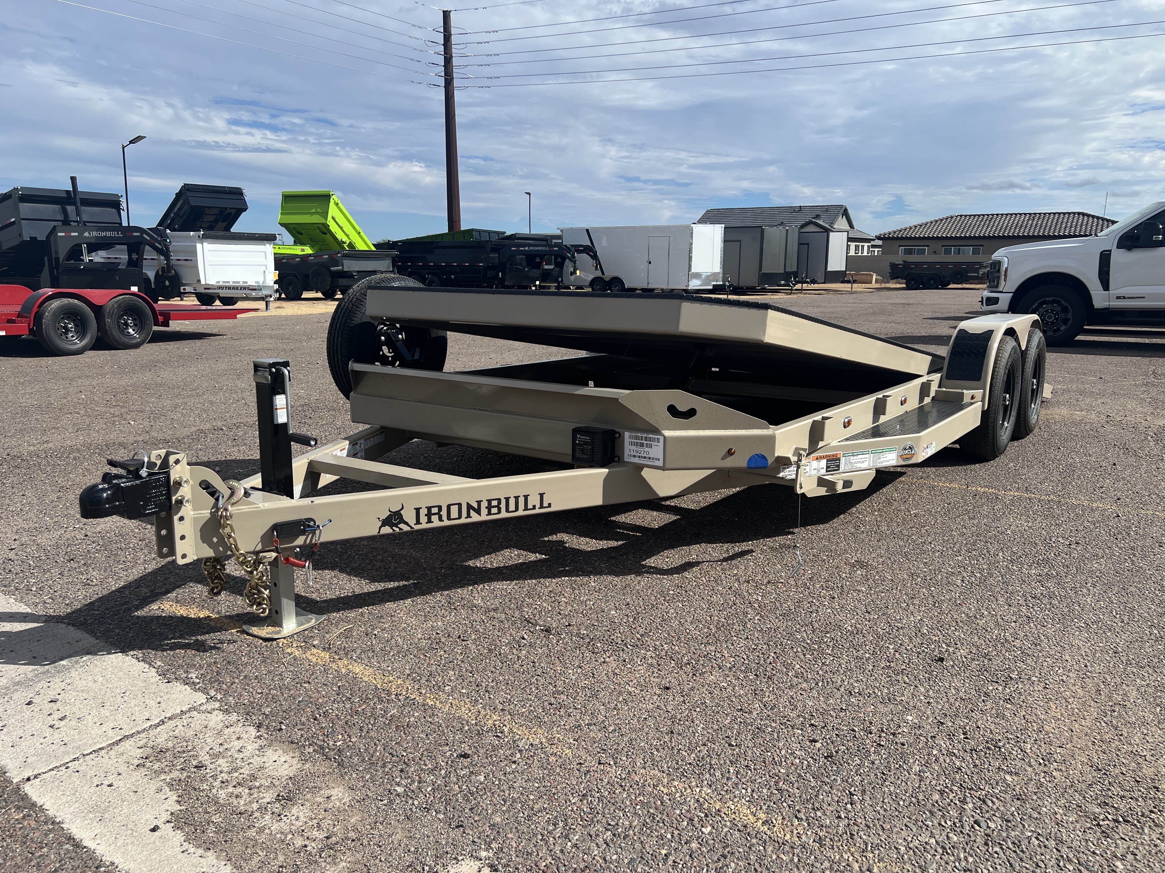 Norstar 20x83 IronBull Tandem Axle Car Hauler Tilt, 10K GVWR, Steel Deck