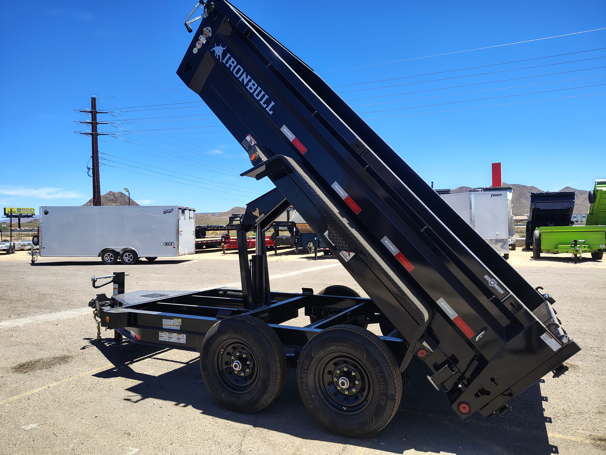 Norstar 12x72 IronBull Tandem Axle Dump, 15K GVWR, 24" Sides, Solar Charger