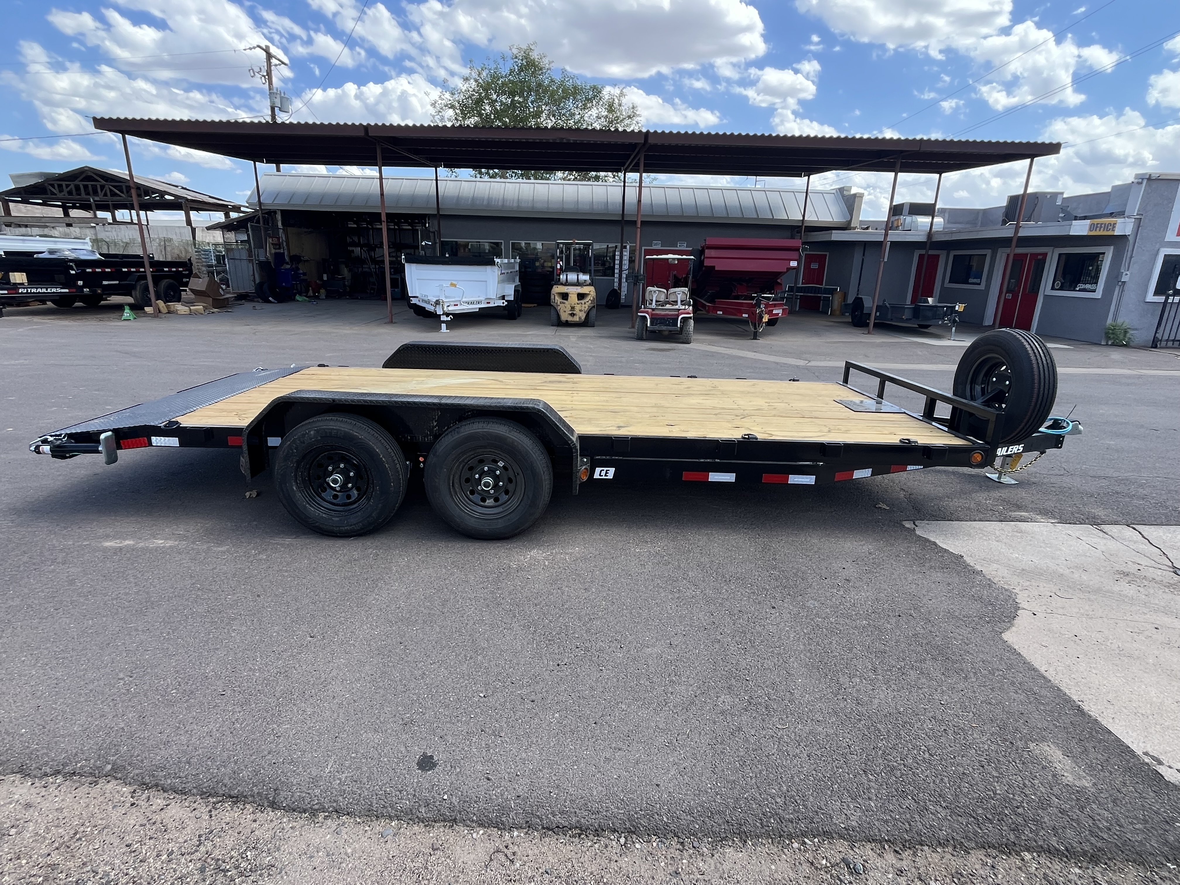 PJ Trailers 18x83 Tandem Axle Channel Equipment, 10K GVWR, Slide-In Ramps