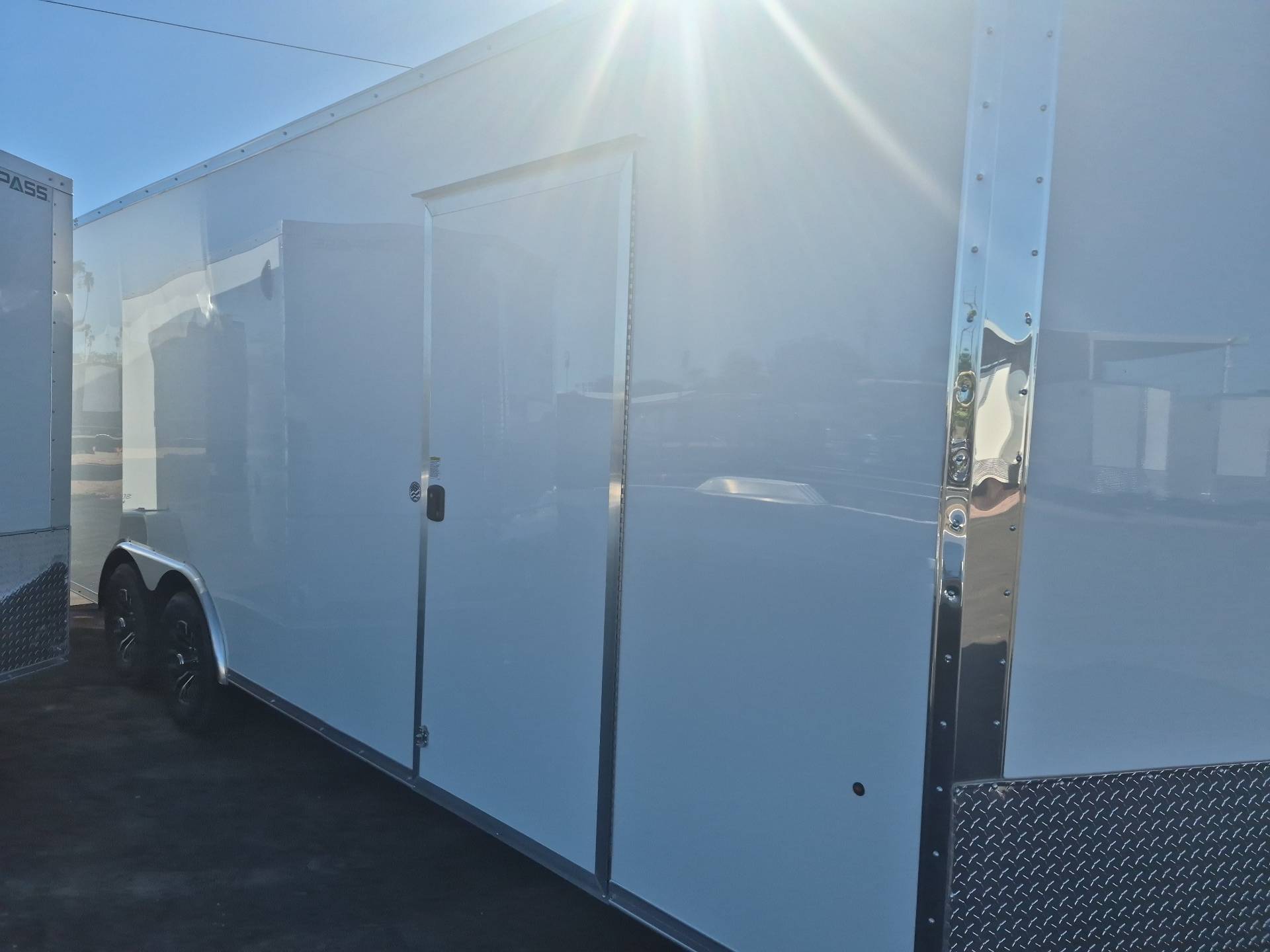 Compass 24x8.5 Jasper SE Flat Top Sloped V-Nose Car Hauler, 10K GVWR, Ramp Door