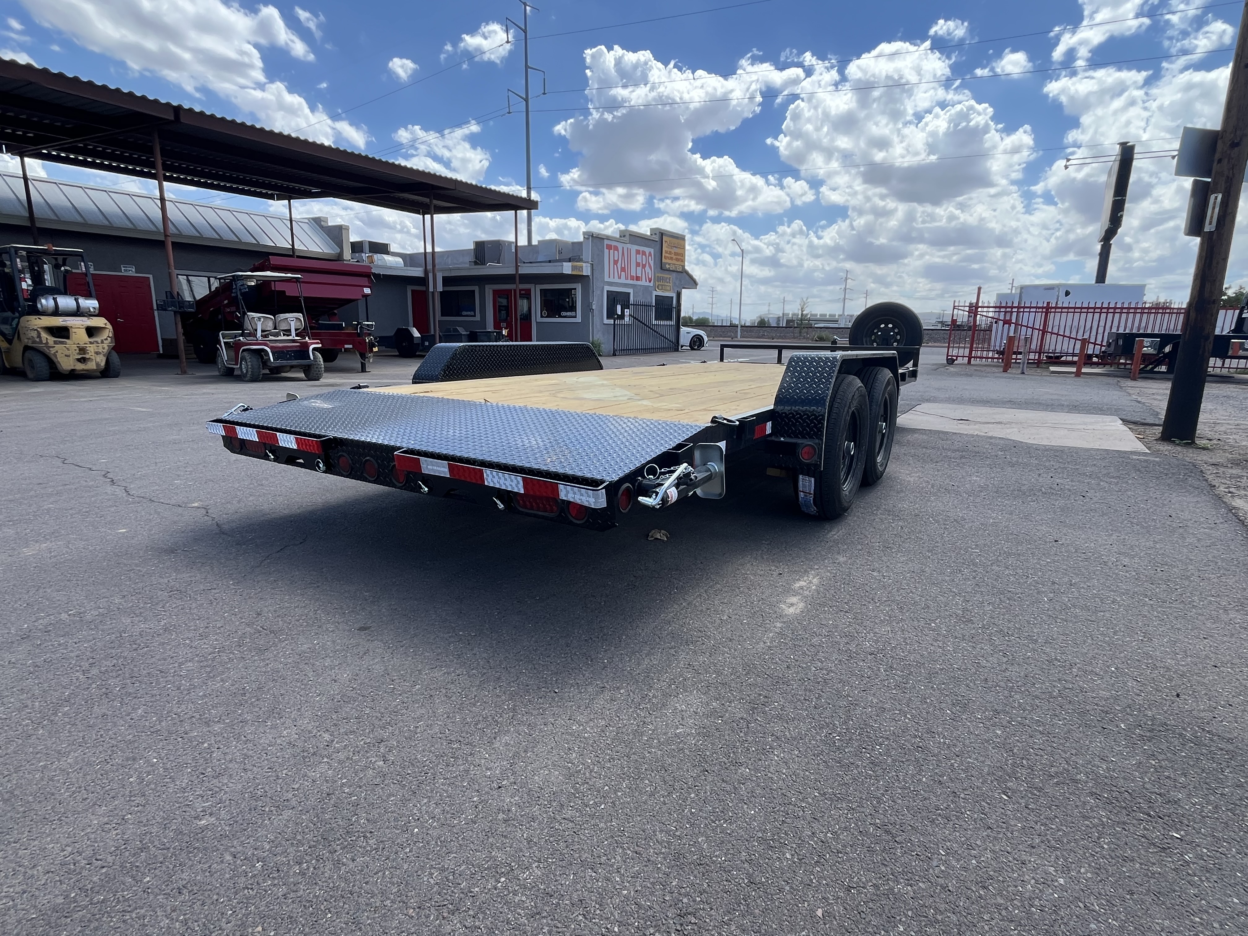 PJ Trailers 18x83 Tandem Axle Channel Equipment, 10K GVWR, Slide-In Ramps