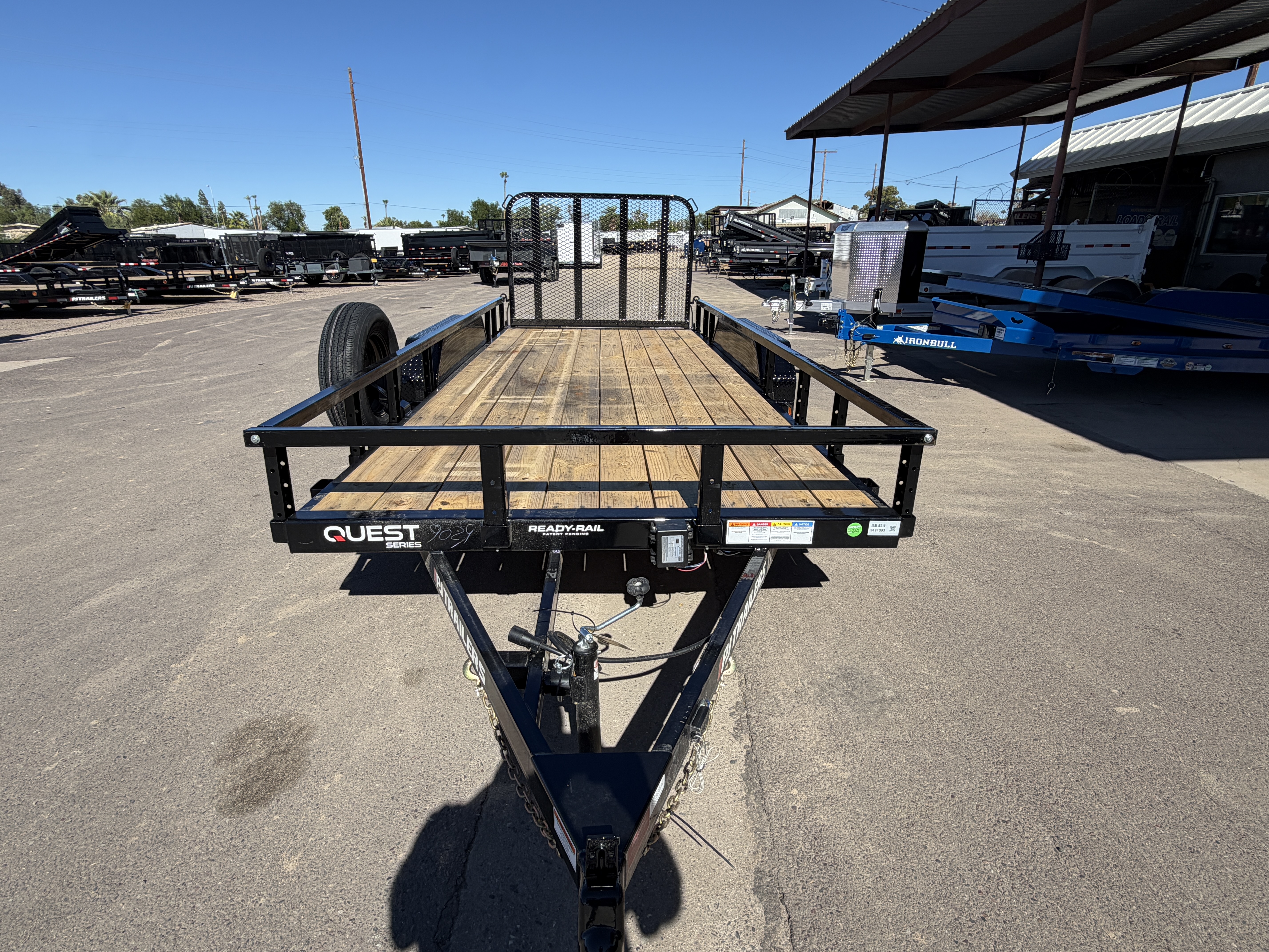PJ Trailers 16x77 Tandem Axle, 7K GVWR, Channel Utility w/ Square Tube Siderails