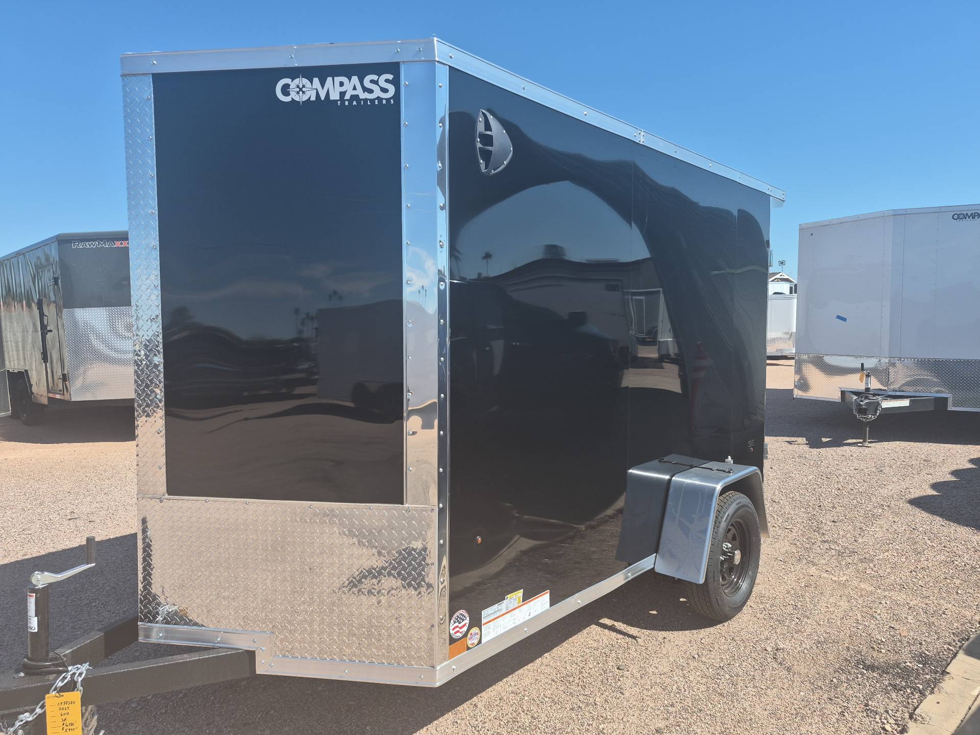 Compass 10x6 Jasper SE Flat Top Sloped V-Nose, 3K GVWR, Rear Double Doors