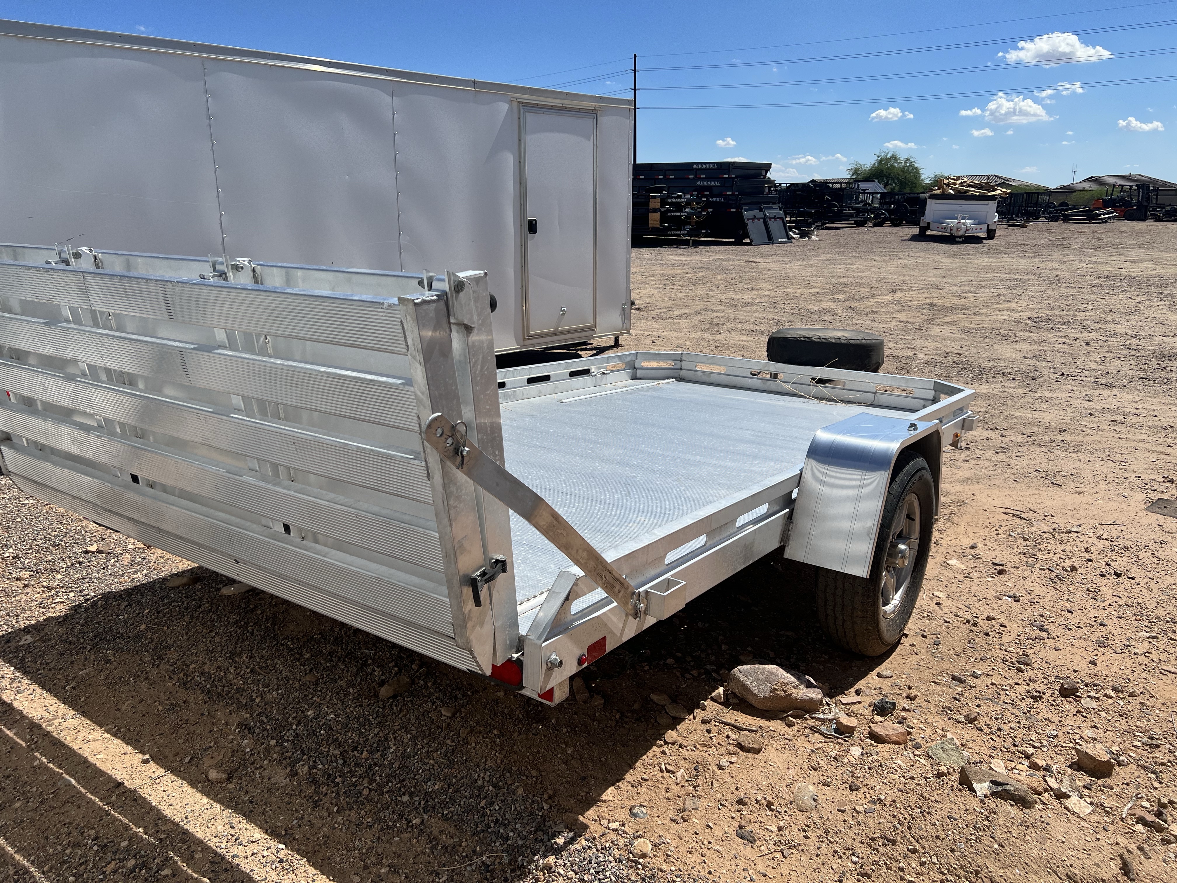 Aluma 12x77 All Aluminum, 3K GVWR, Heavy Single Axle, W/ Bi-Fold Tailgate (7712H-S-BT)