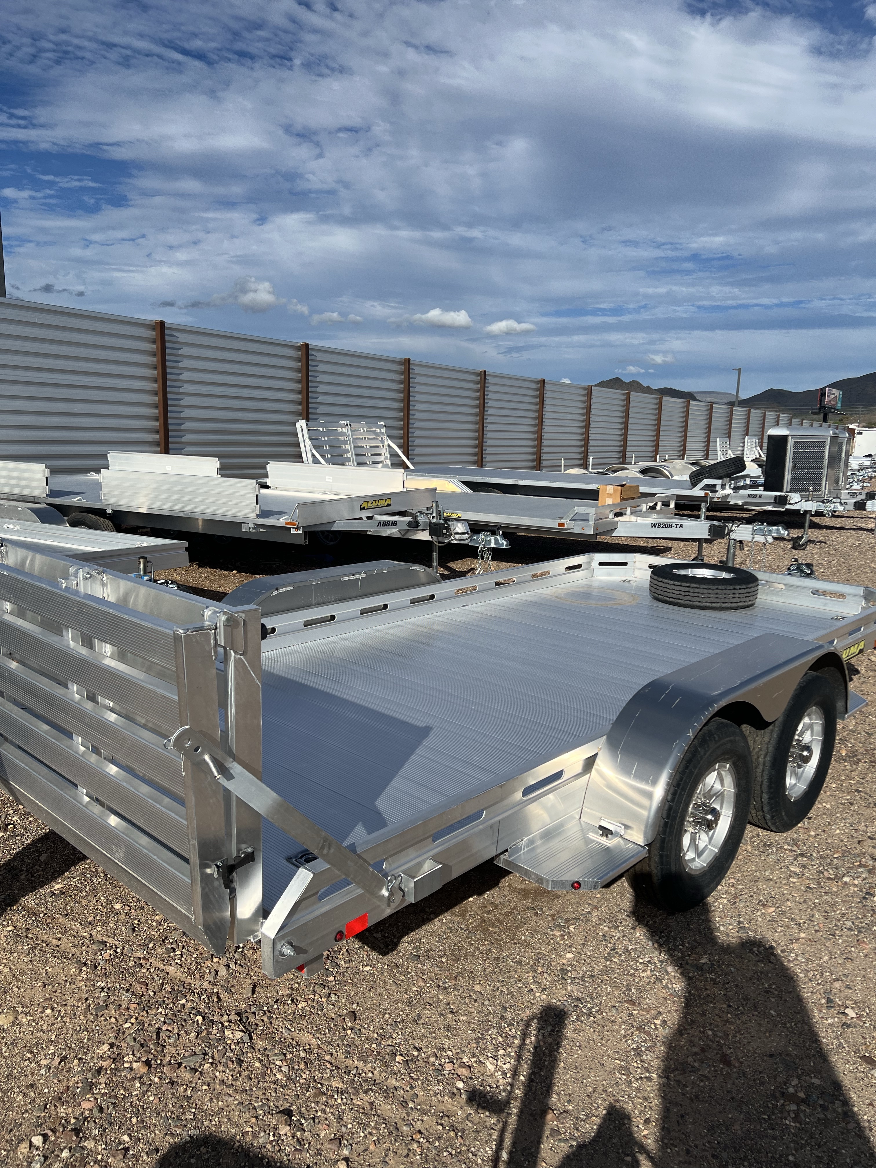Aluma 14x78 All Aluminum, 7K GVWR, Tandem Axle, w/ Bi-Fold Tailgate (7814TA-EL-BT-RTD)