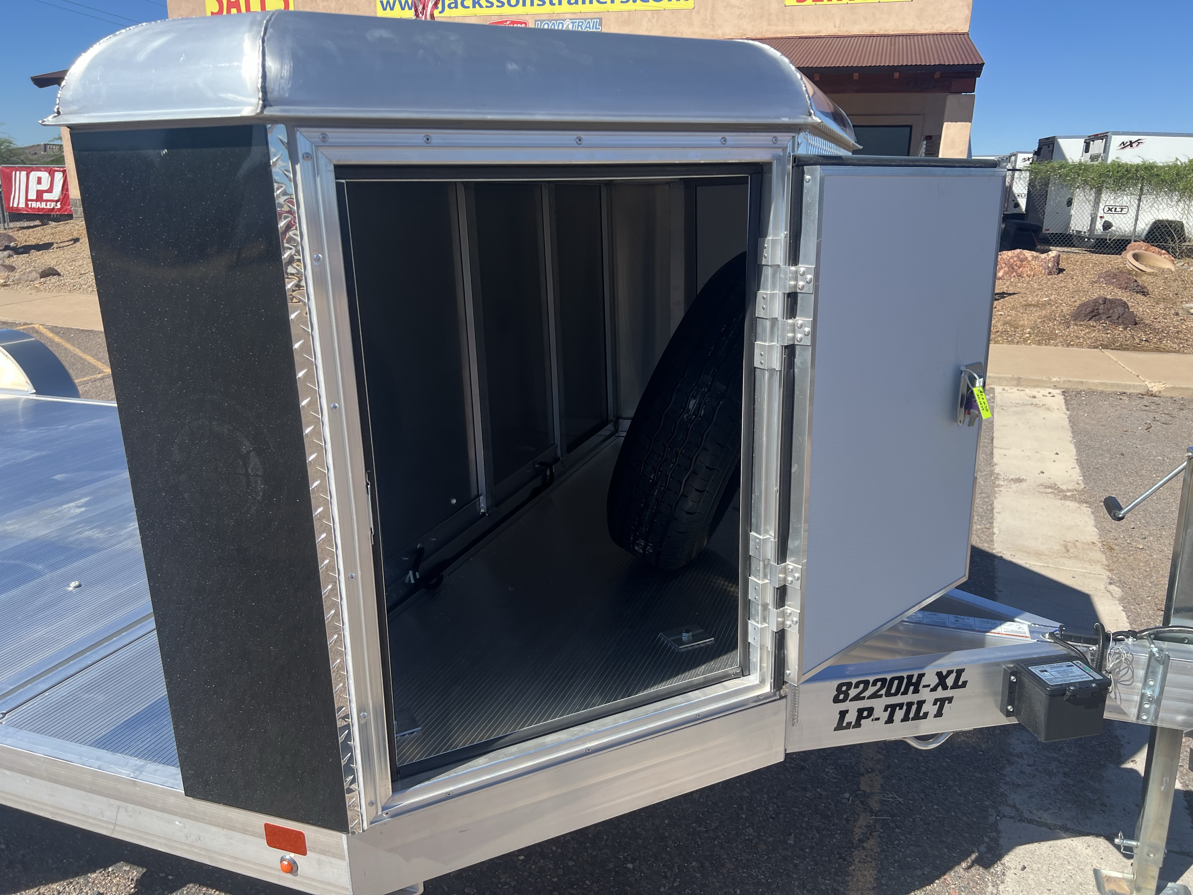 Aluma 20x82 All Aluminum, 10K GVWR, Tandem Axle, XL Low Profile Tilt w/ Cargo Box (8220H-XL-TILT-TA-EL-RTD)