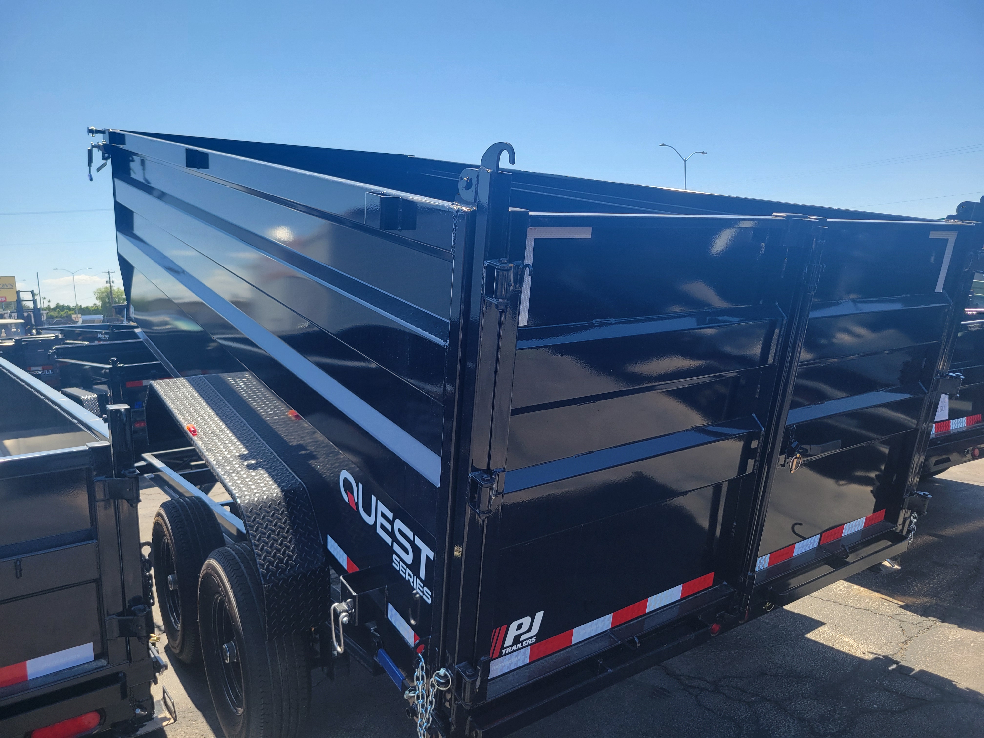 PJ Trailers 14'x83" Scissor 14K Dump Trailer w/ 48" Sides (D7)