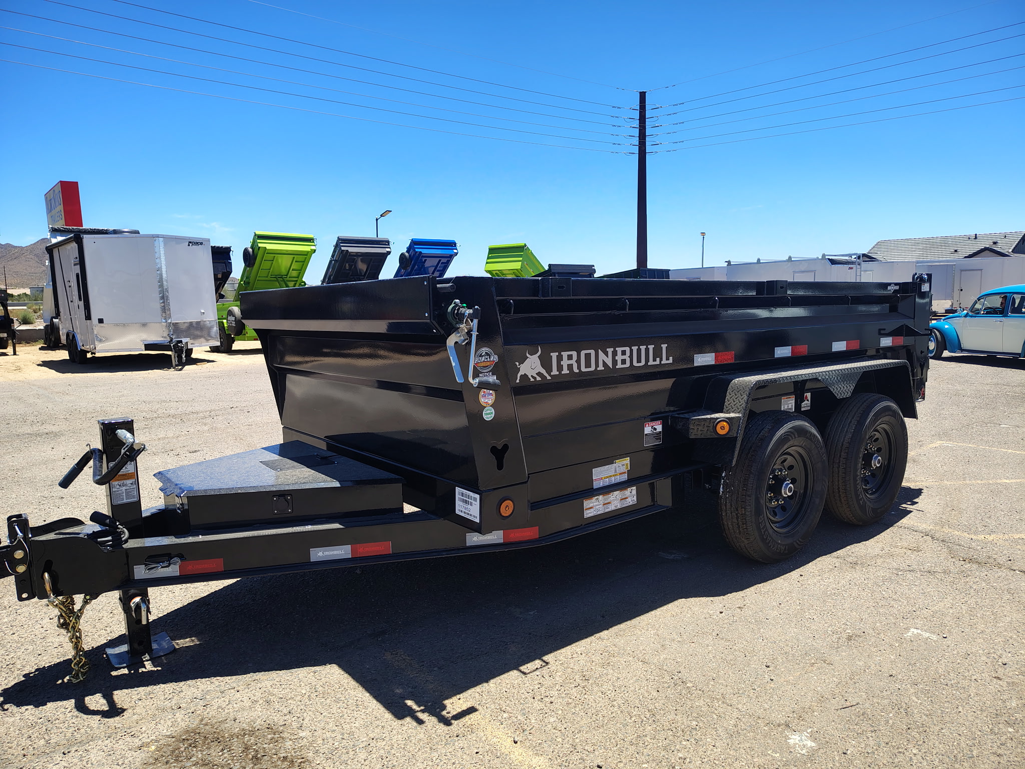 Norstar 12x72 IronBull Tandem Axle Dump, 15K GVWR, 24" Sides, Solar Charger