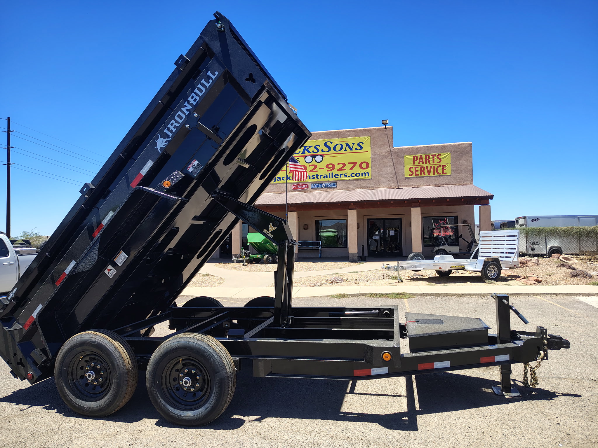 Norstar 12x72 IronBull Tandem Axle Dump, 15K GVWR, 24" Sides, Solar Charger