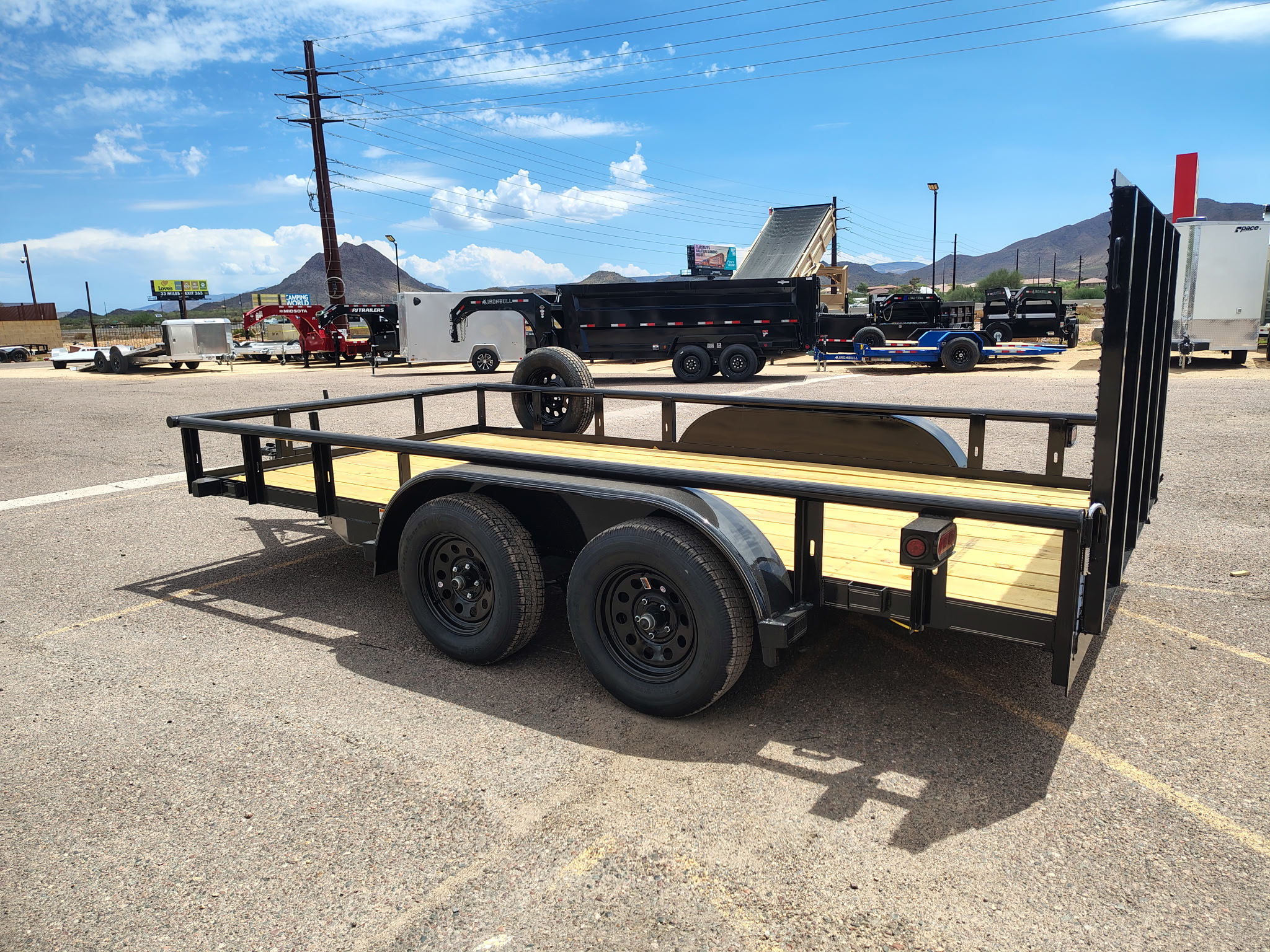 Texas Bragg 14'x83" Overwidth Pipe-Top Utility Trailer w/ 4' Ramp Gate (14POW)