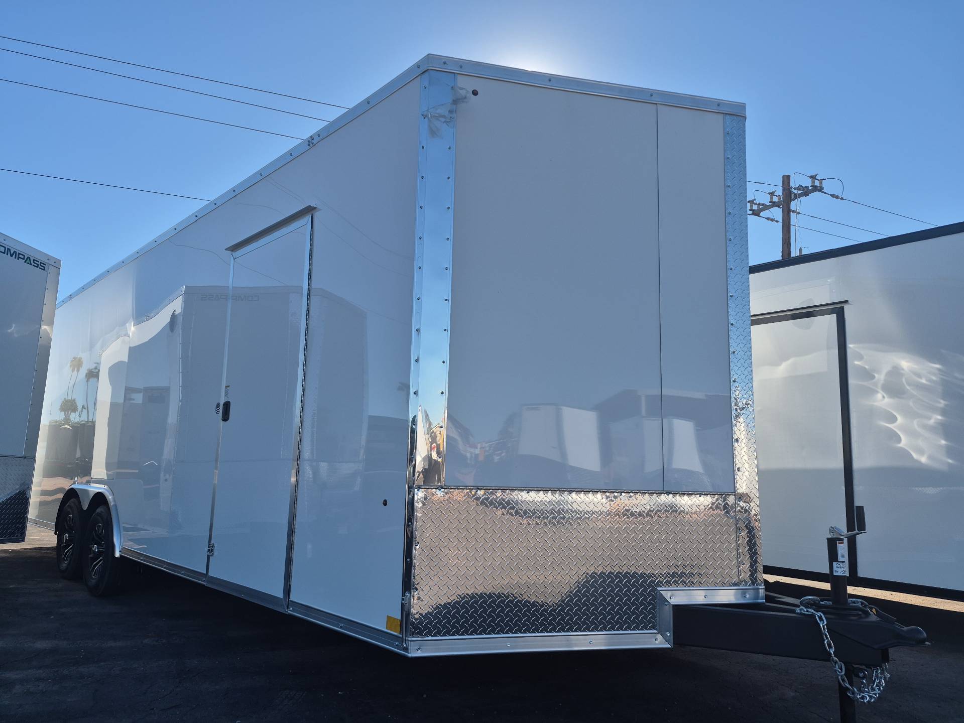 Compass 24x8.5 Jasper SE Flat Top Sloped V-Nose Car Hauler, 10K GVWR, Ramp Door