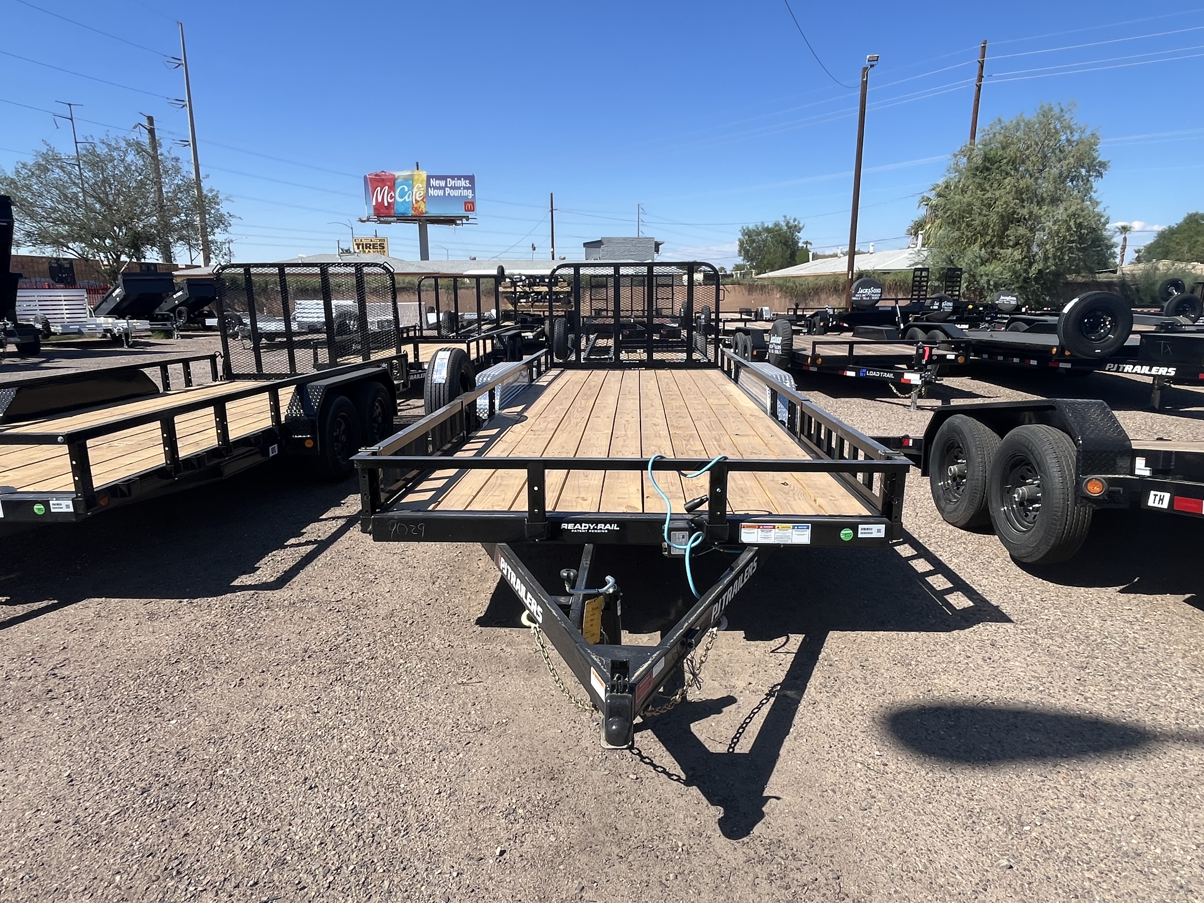 PJ Trailers 20x83 Tandem Axle, 10K GVWR, Channel Utility w/ 4' Fold Up Gate, ATV Ramps