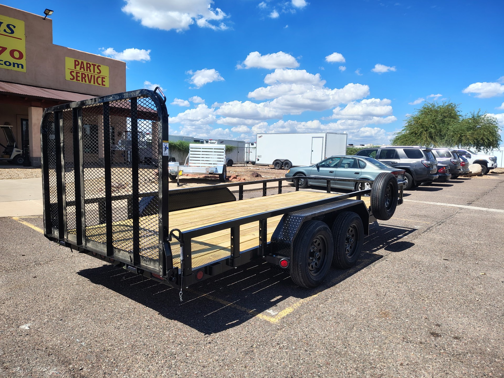 PJ Trailers 16x83 Tandem Axle, 7K GVWR, Channel Utility w/ Square Tube Siderails