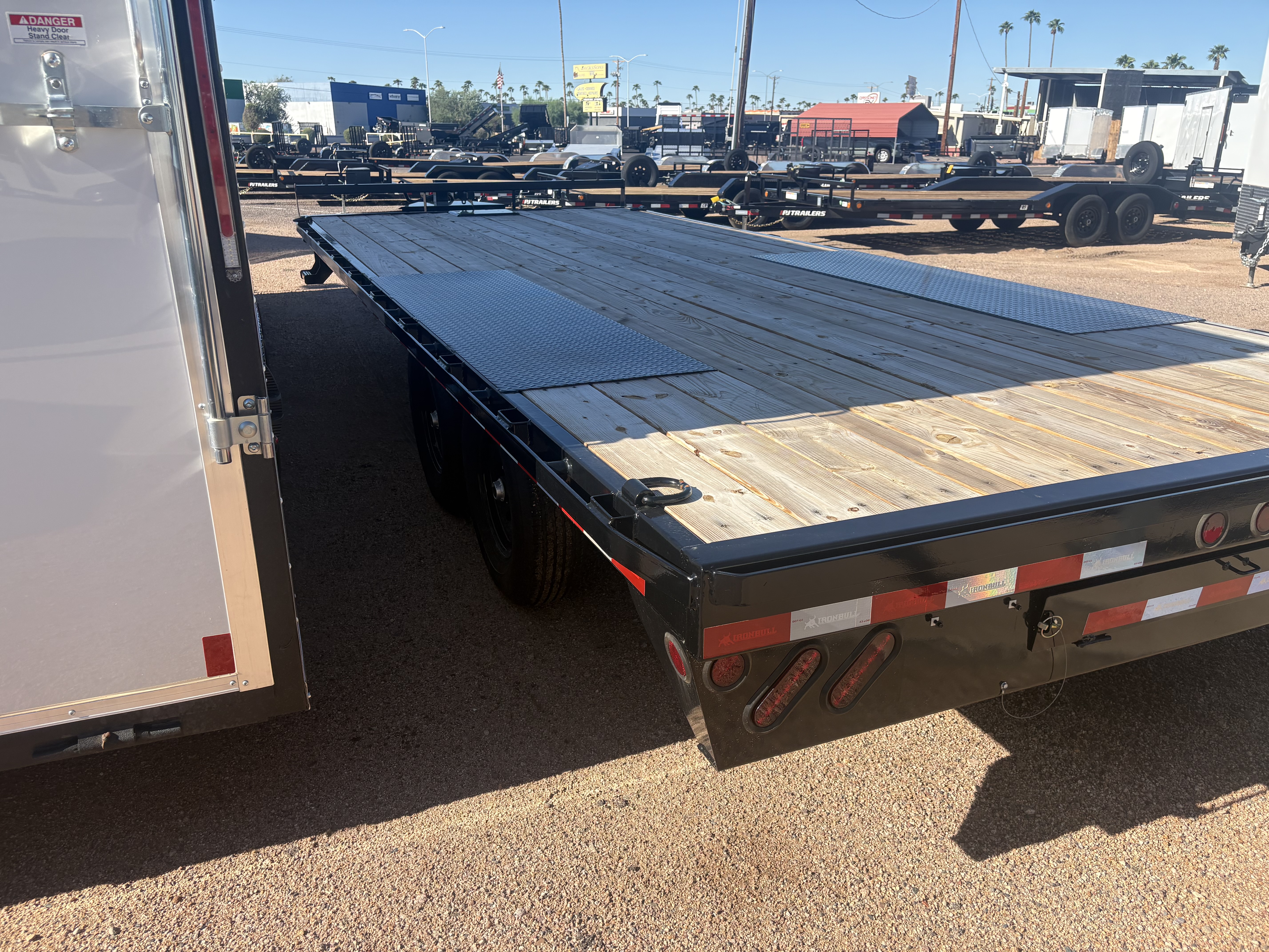 Norstar 18x102 IronBull Deckover, Tandem Axle, 14K GVWR, Slide In Ramps
