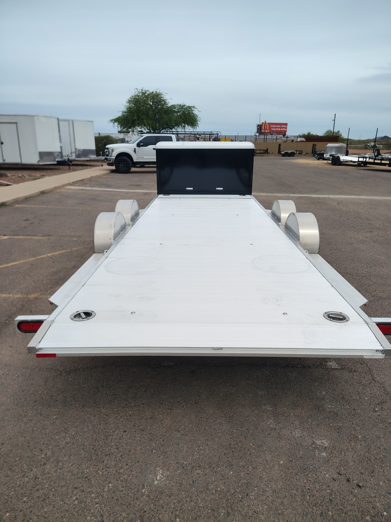Aluma 18x82 All Aluminum, 10K GVWR, Heavy Tandem Axle, XL Tilt w/ Cargo Box (8218H-XL-TILT-TA-EL-RTD-CB)