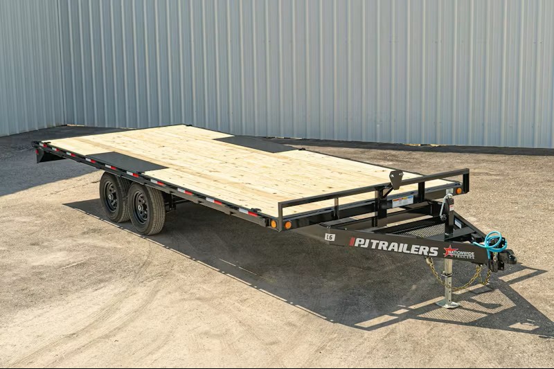 PJ Trailers 24x102 Tandem Axle Deckover, 10K GVWR, Slide In Ramps