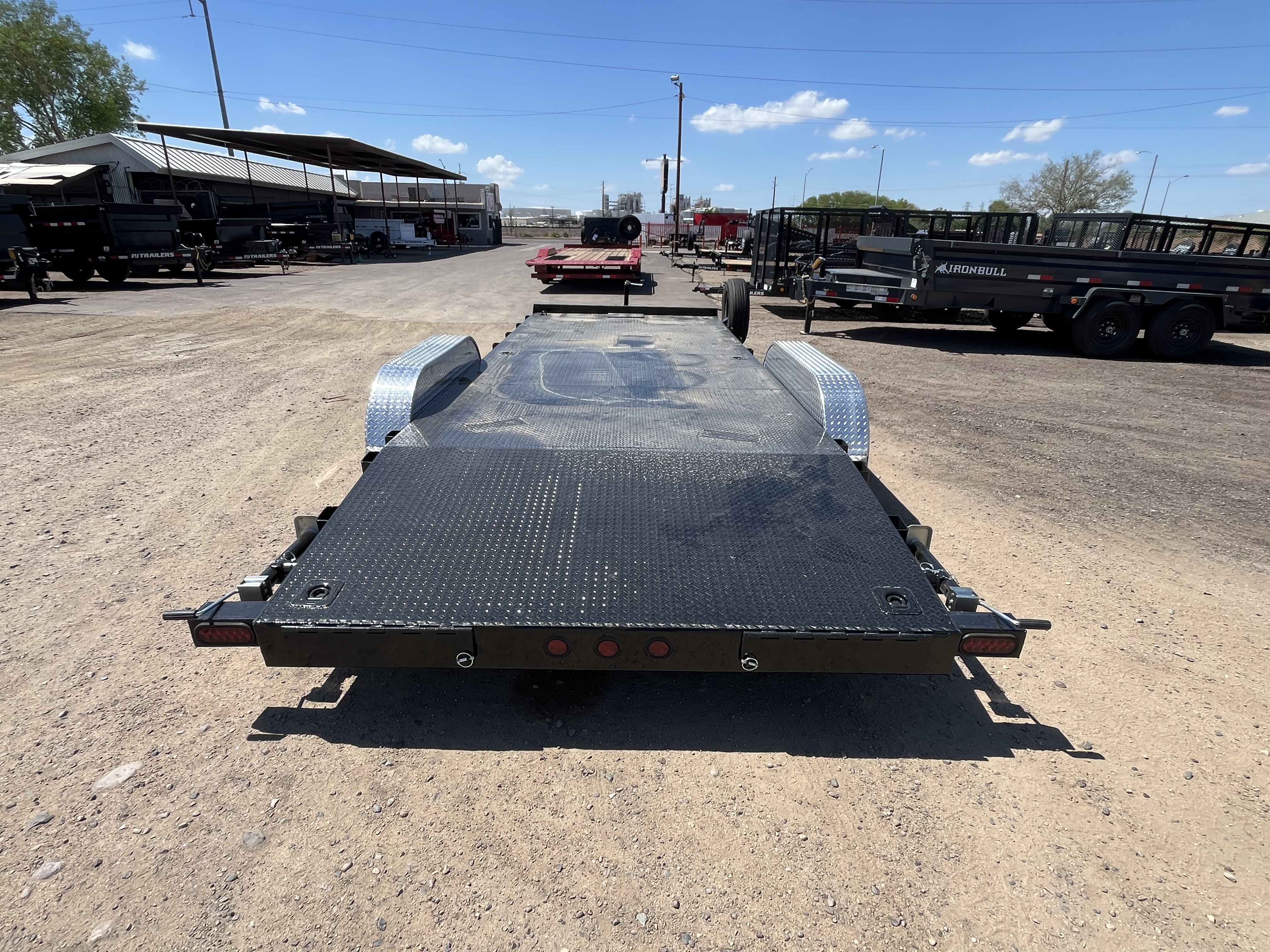 PJ Trailers 20x83 Tandem Axle, 10K GVWR, Steel Deck Car Hauler, Slide-In Ramps