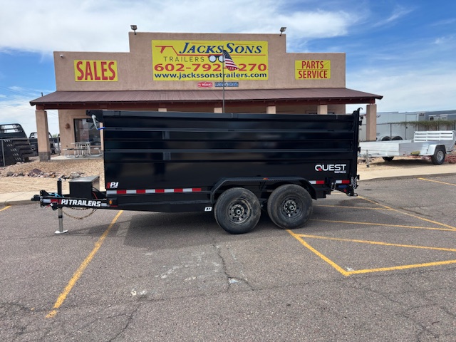 PJ Trailers 14'x83" Scissor 14K Dump Trailer w/ 48" Sides (D7)