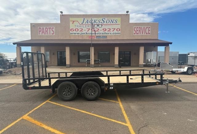 PJ Trailers 16x77 Tandem Axle, 7K GVWR, Channel Utility w/ Square Tube Siderails