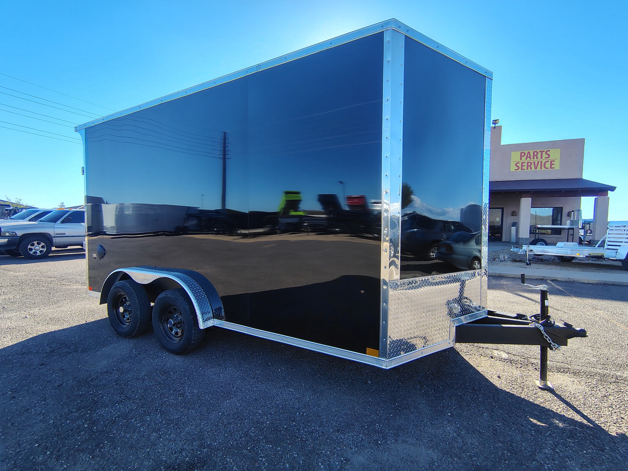 Compass 14X7.5 Jasper SE Flat Top Sloped V-Nose, 7K GVWR, Ramp Door