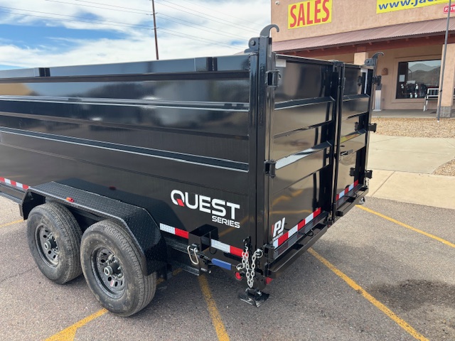 PJ Trailers 14'x83" Scissor 14K Dump Trailer w/ 48" Sides (D7)