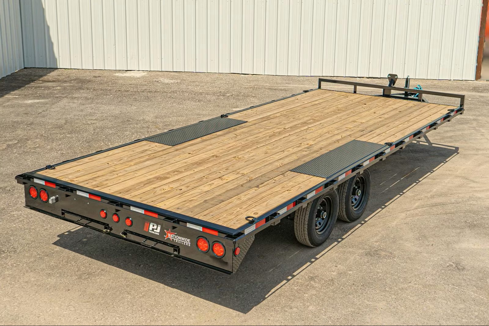 PJ Trailers 24x102 Tandem Axle Deckover, 10K GVWR, Slide In Ramps