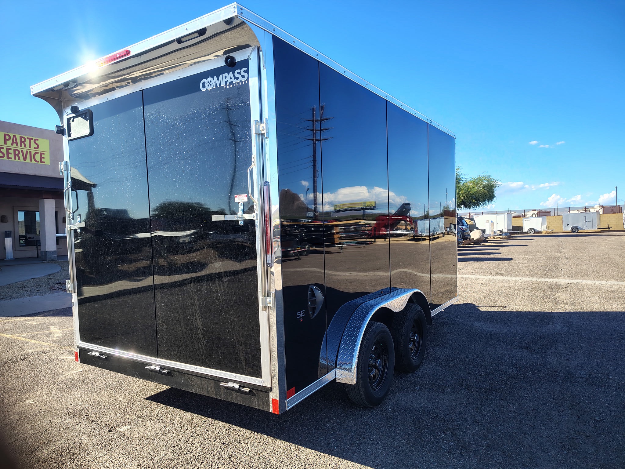 Compass 14X7.5 Jasper SE Flat Top Sloped V-Nose, 7K GVWR, Ramp Door