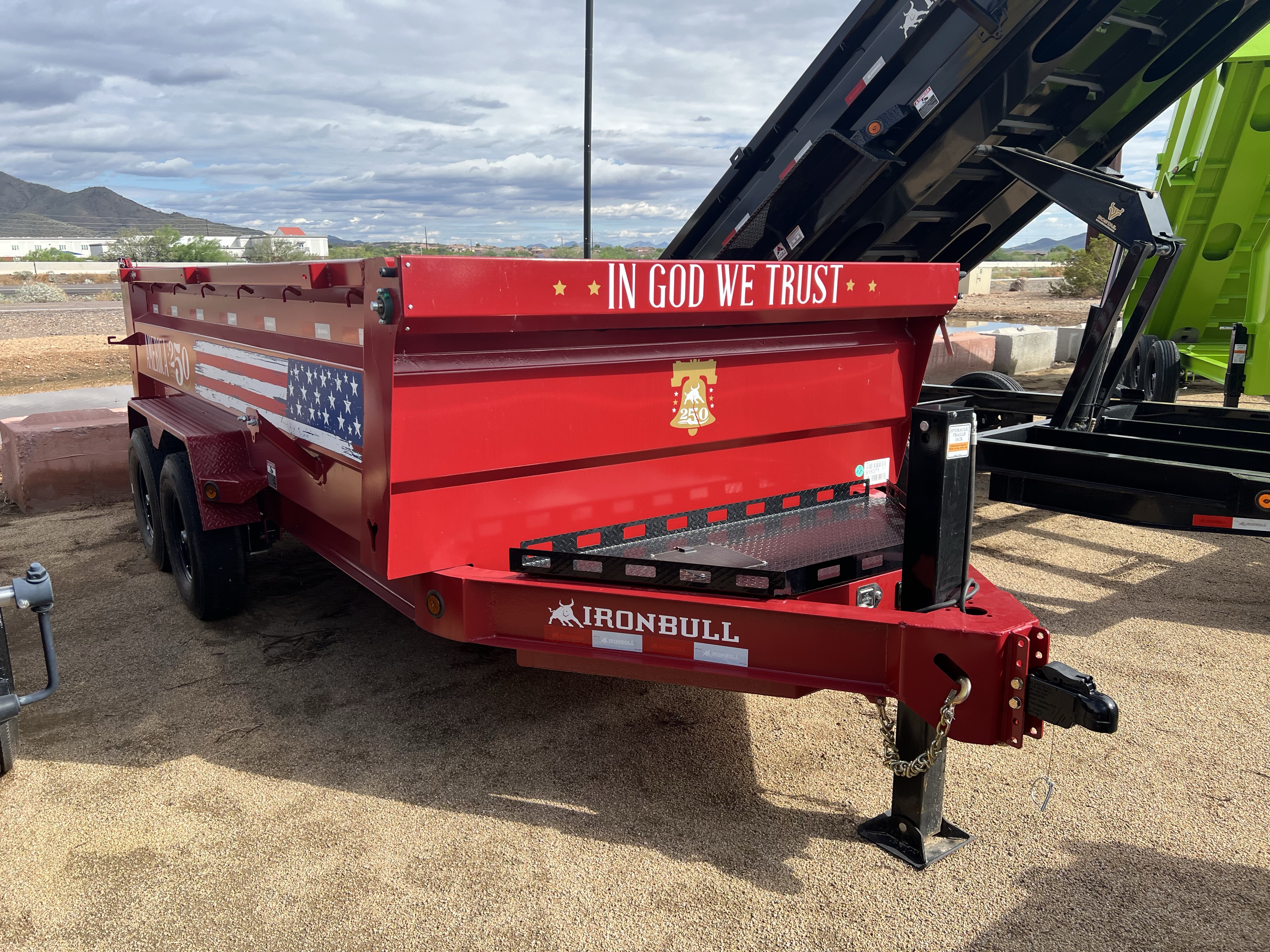 Iron Bull 14x83 IronBull Tandem Axle Dump, 14K GVWR, 36" Sides, 14 Ply Tires *America 250 Edition*