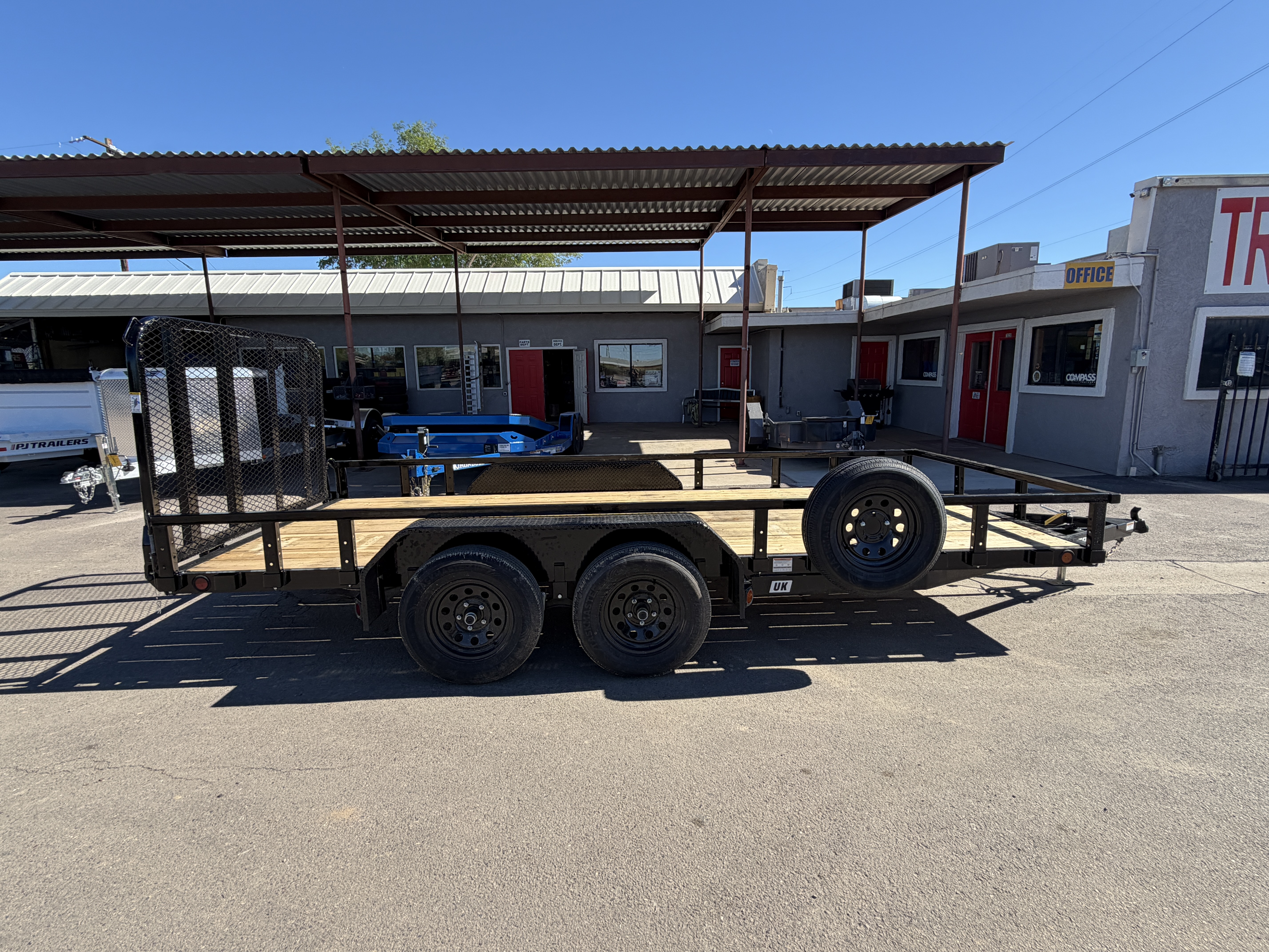 PJ Trailers 16x77 Tandem Axle, 7K GVWR, Channel Utility w/ Square Tube Siderails