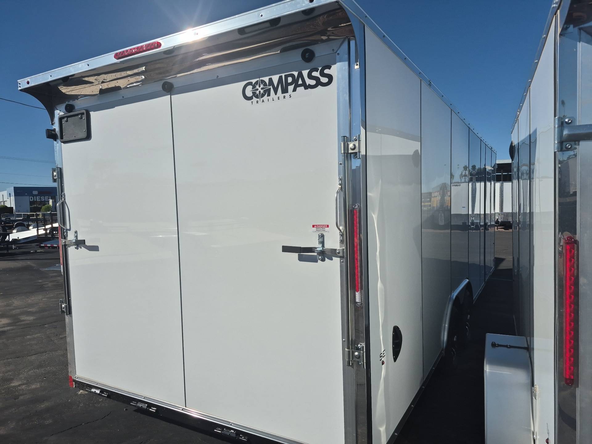 Compass 24x8.5 Jasper SE Flat Top Sloped V-Nose Car Hauler, 10K GVWR, Ramp Door