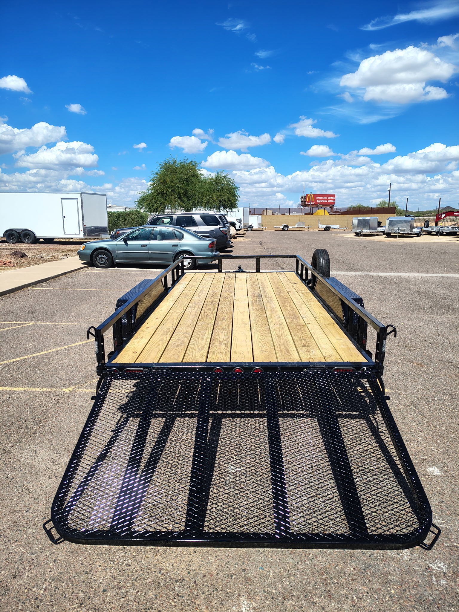 PJ Trailers 16x83 Tandem Axle, 7K GVWR, Channel Utility w/ Square Tube Siderails