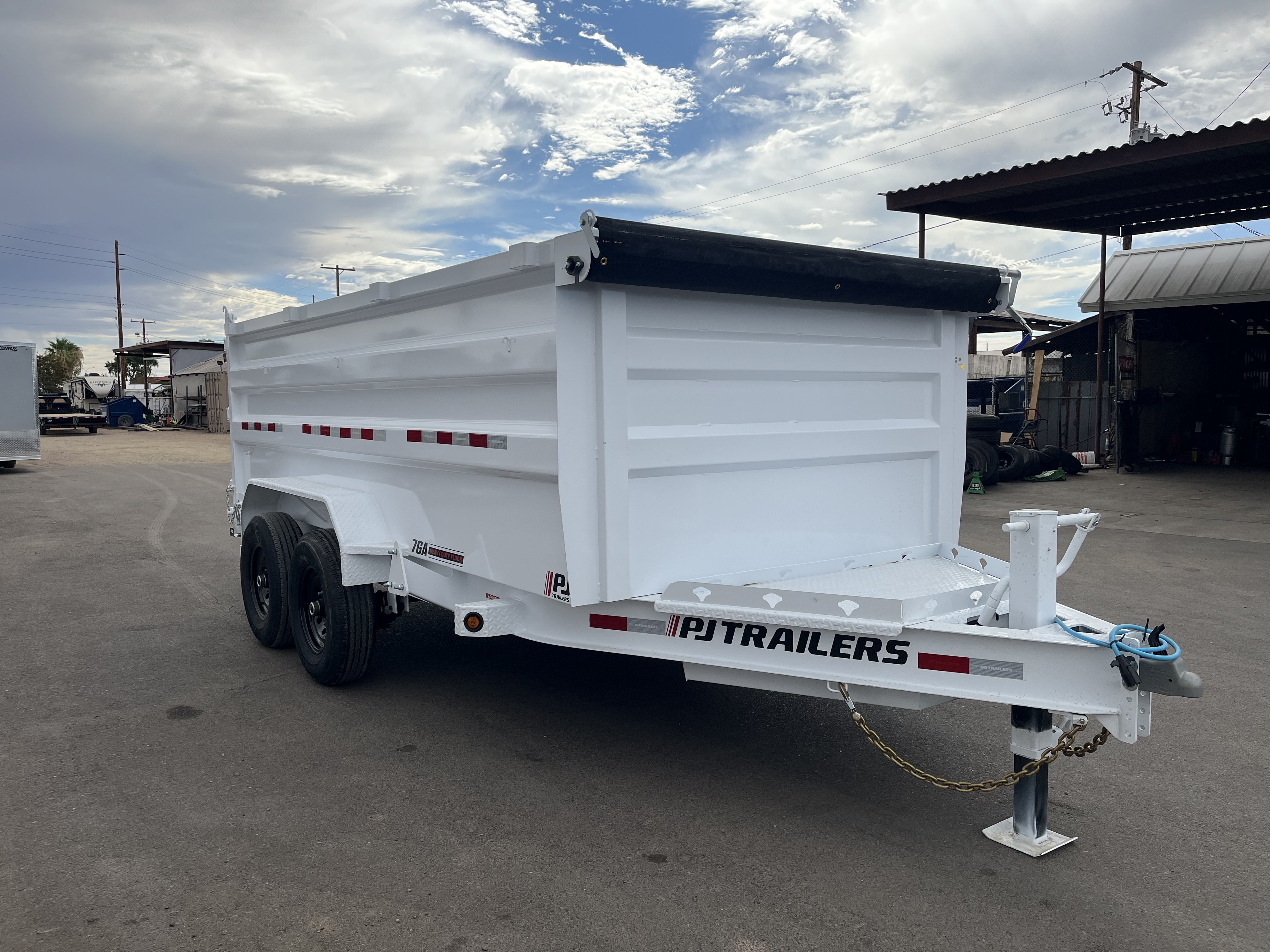 PJ Trailers 14'x83" Scissor Low-Pro High Side Dump Trailer w/ 48" Sides (DM)
