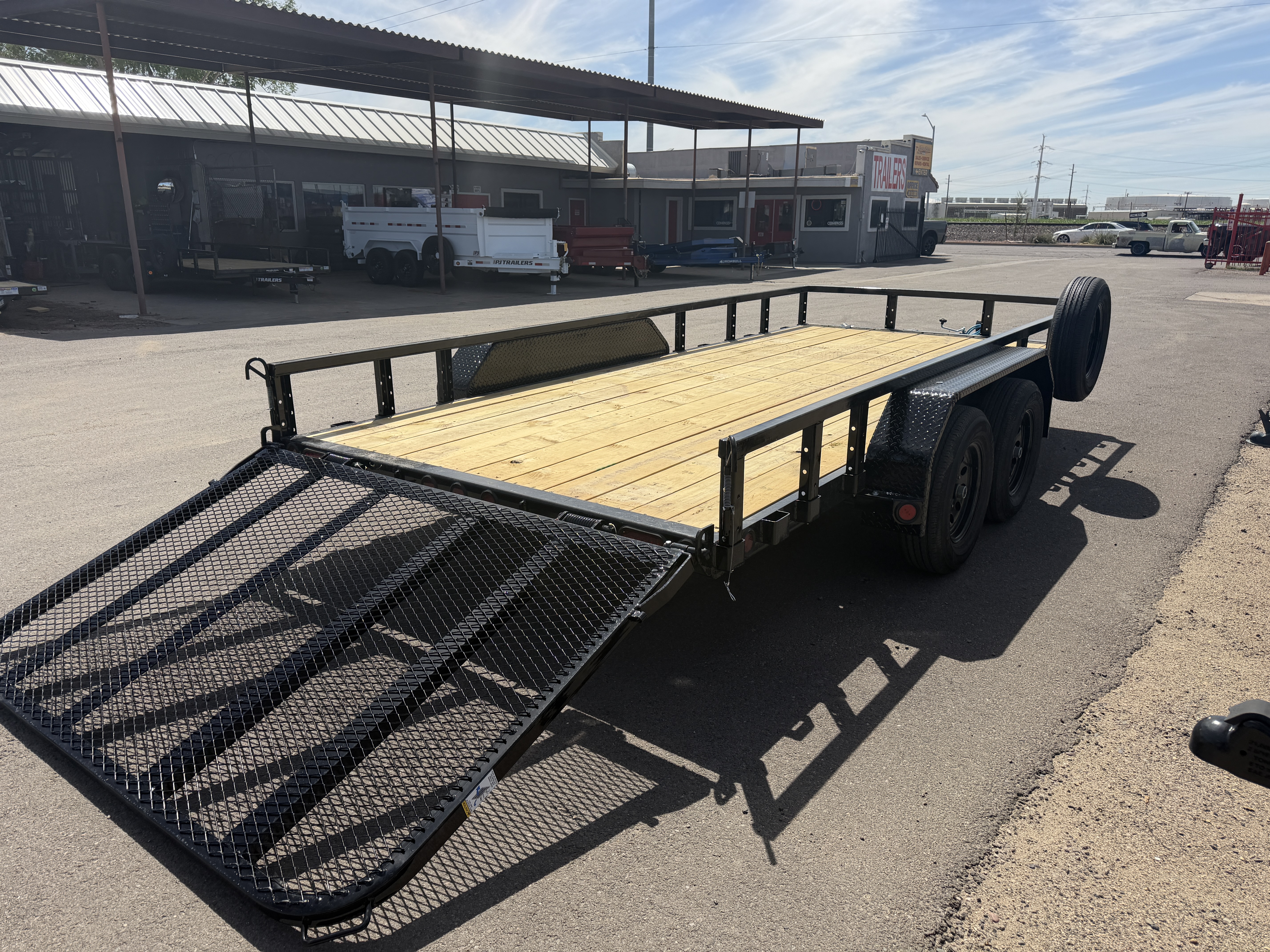 PJ Trailers 16x83 Tandem Axle, 7K GVWR, Channel Utility w/ Square Tube Siderails